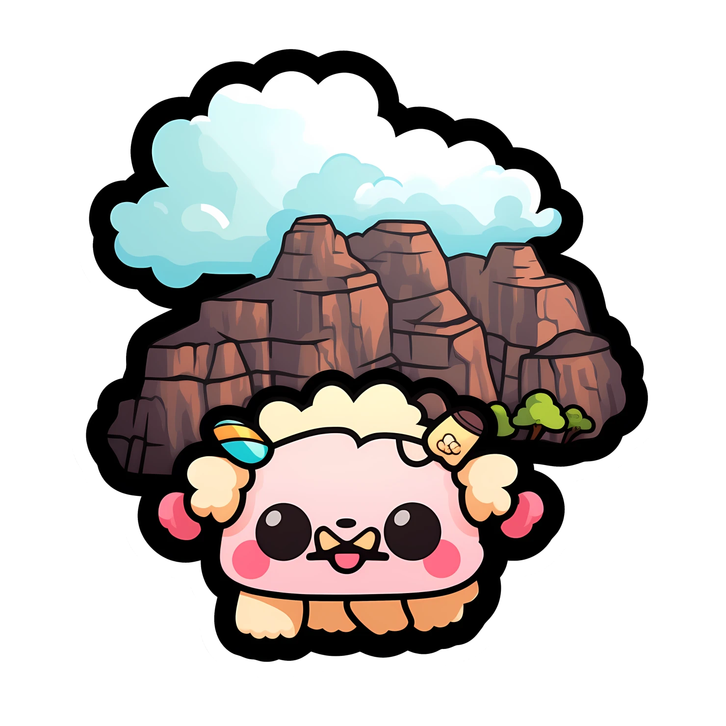 Kawaii grand canyon sticker isolated on transparent background #27916