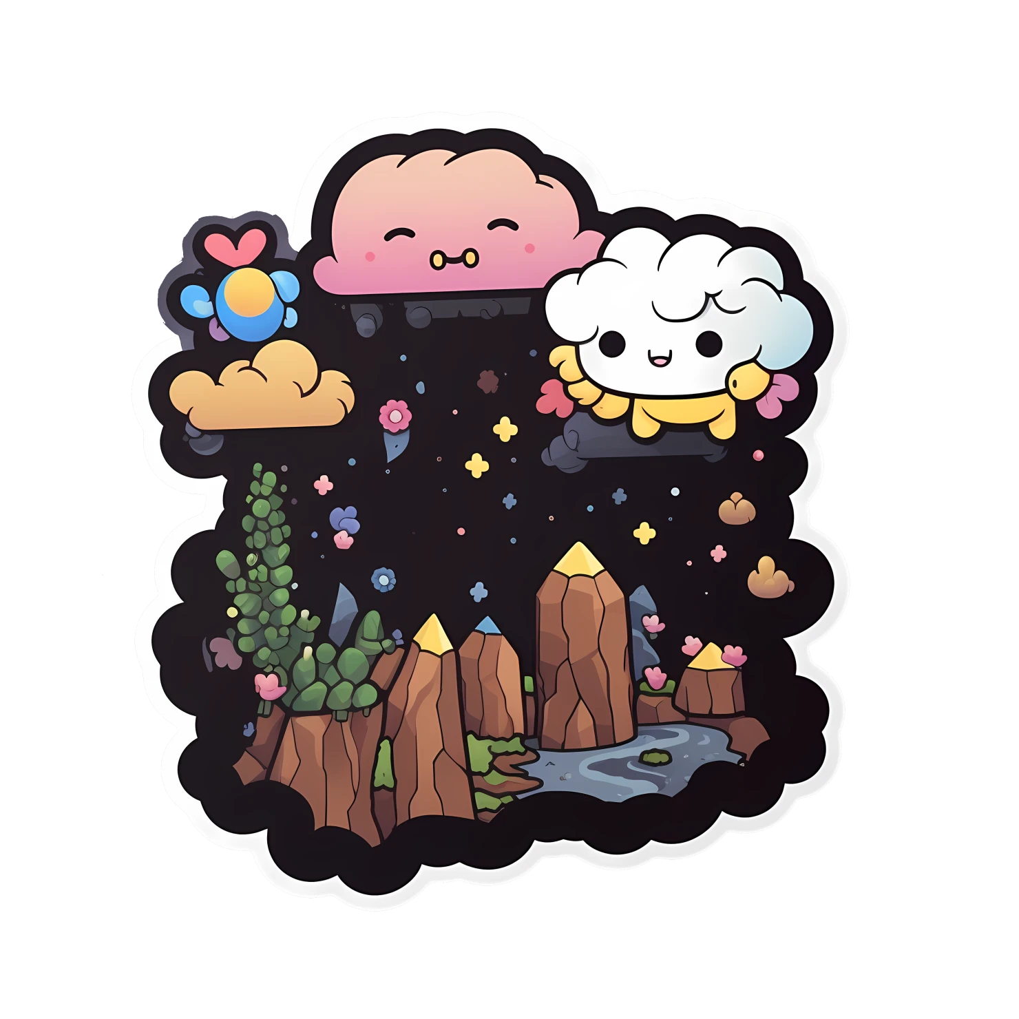 Kawaii grand canyon sticker isolated on transparent background #27917