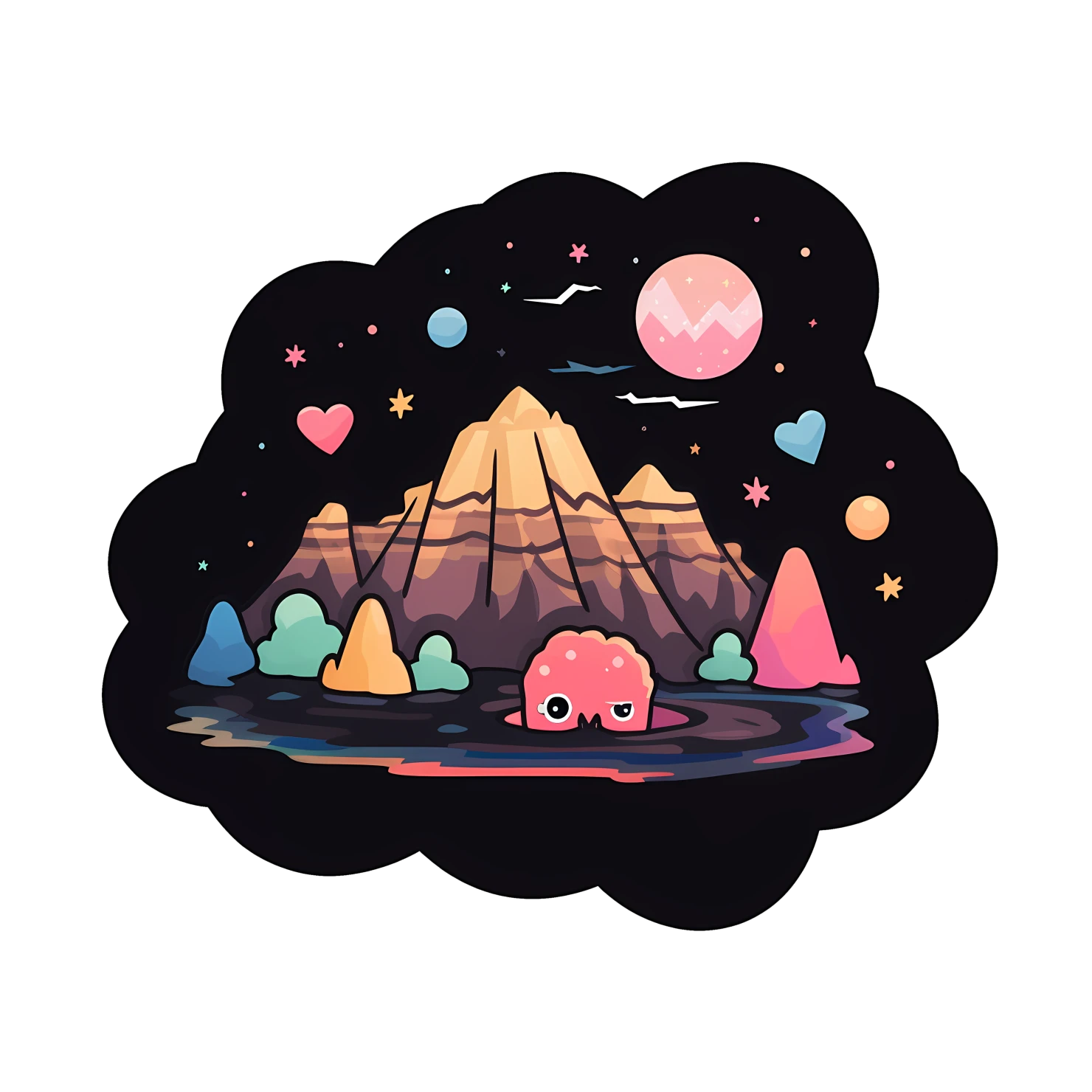 Kawaii grand canyon sticker isolated on transparent background #27921