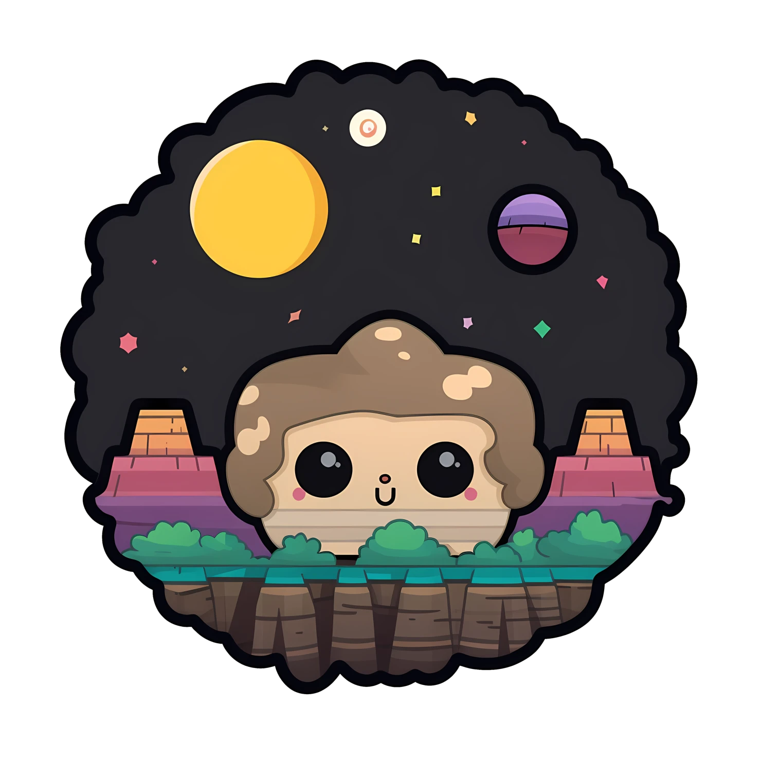 Kawaii grand canyon sticker isolated on transparent background #27922