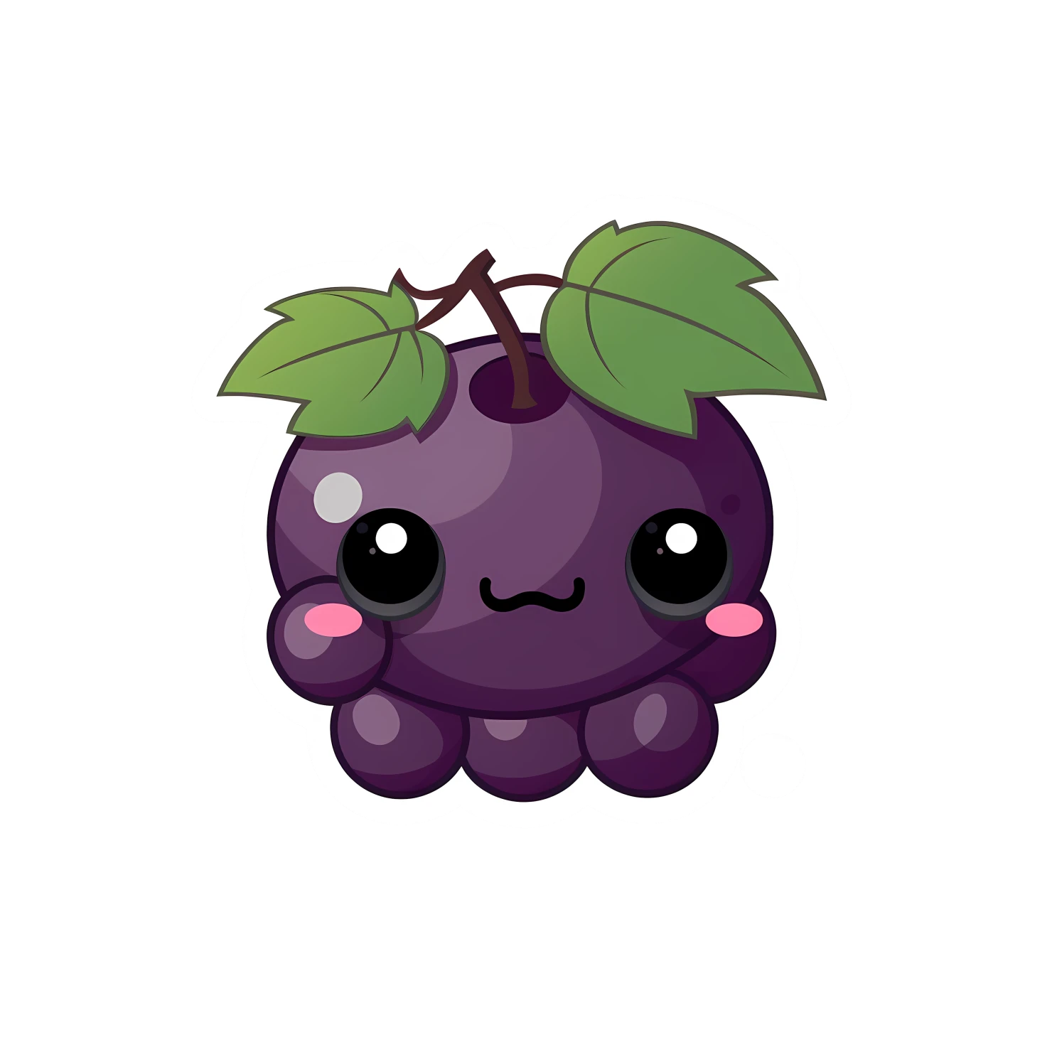 Kawaii grape sticker isolated on transparent background #27923