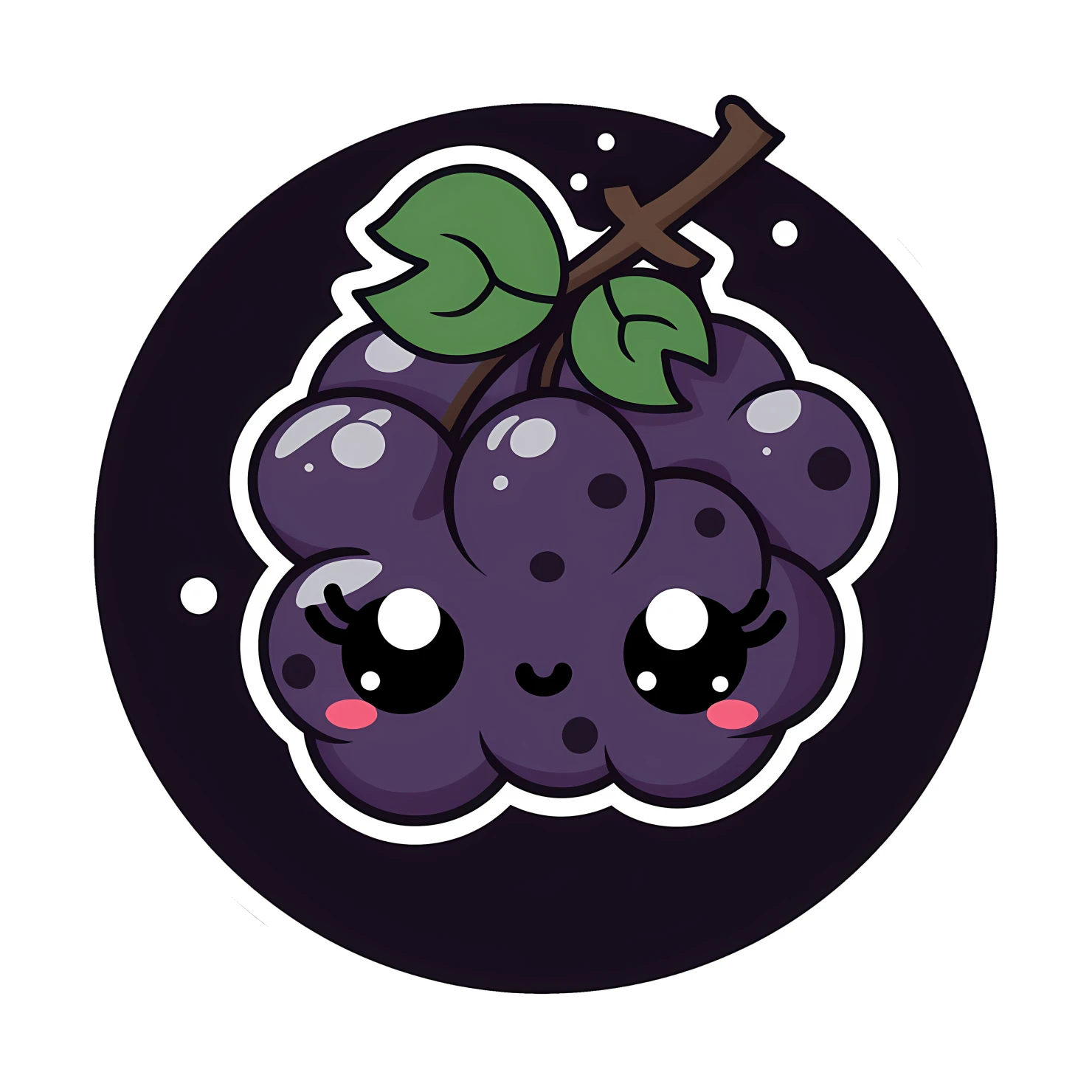 Kawaii grape sticker isolated on transparent background #27924