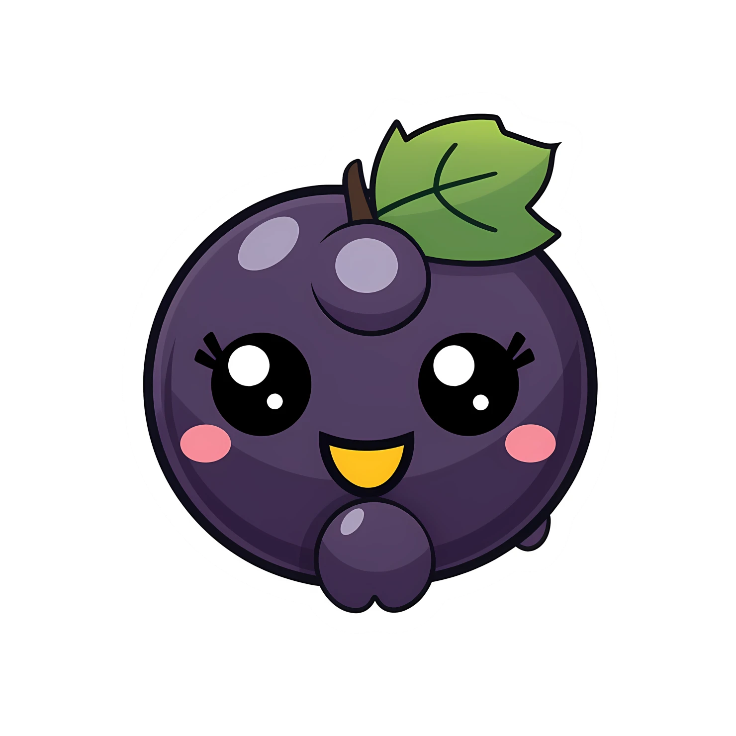Kawaii grape sticker isolated on transparent background #27925