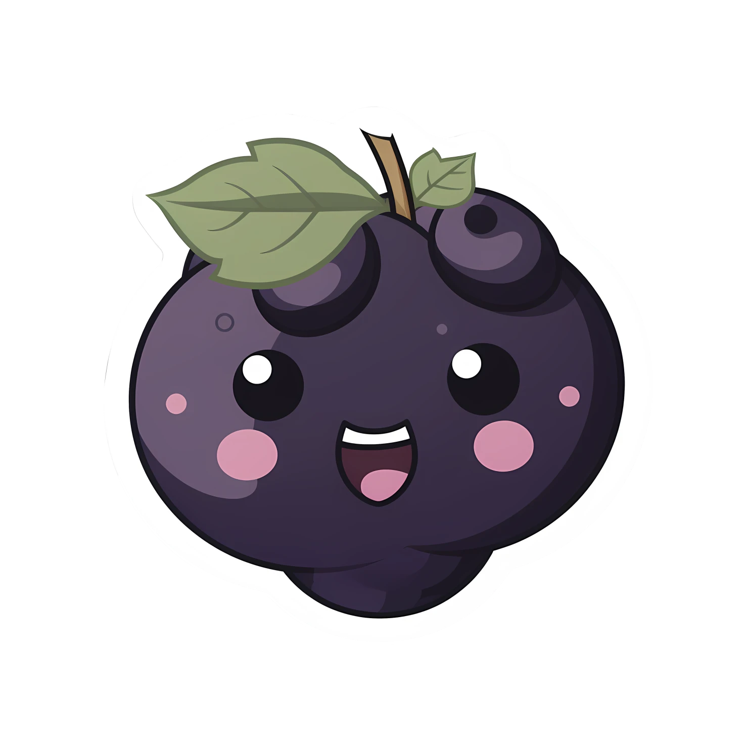 Kawaii grape sticker isolated on transparent background #27926