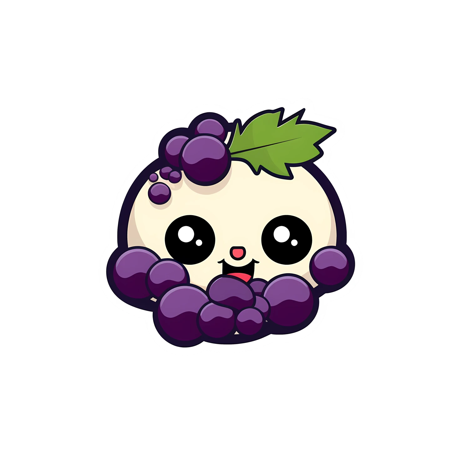 Kawaii grape sticker isolated on transparent background #27927