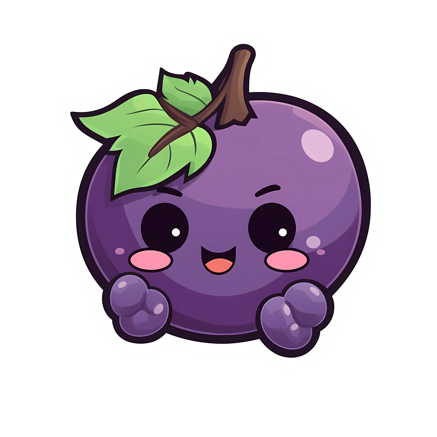 Kawaii grape sticker isolated on transparent background #27928