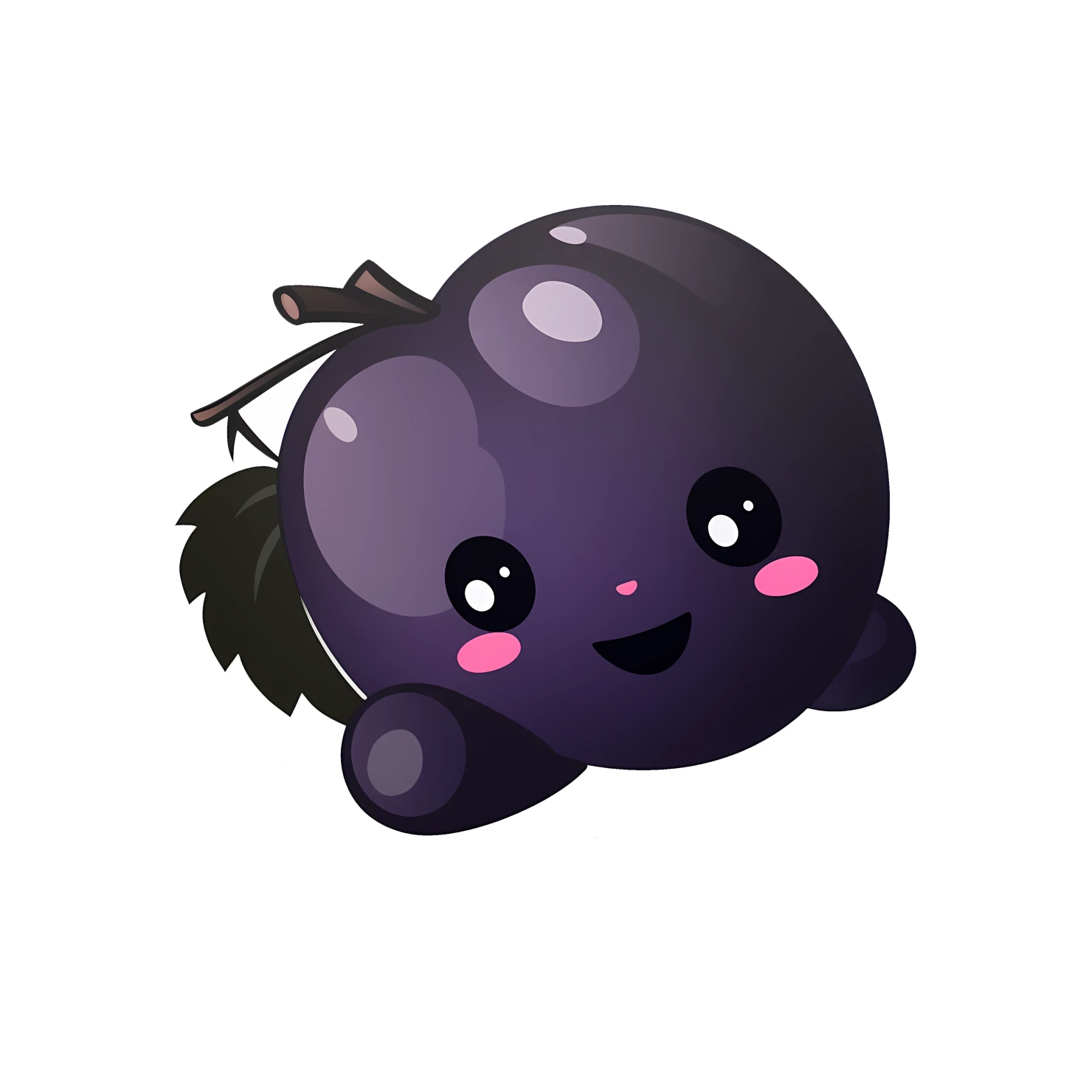 Kawaii grape sticker isolated on transparent background #27929
