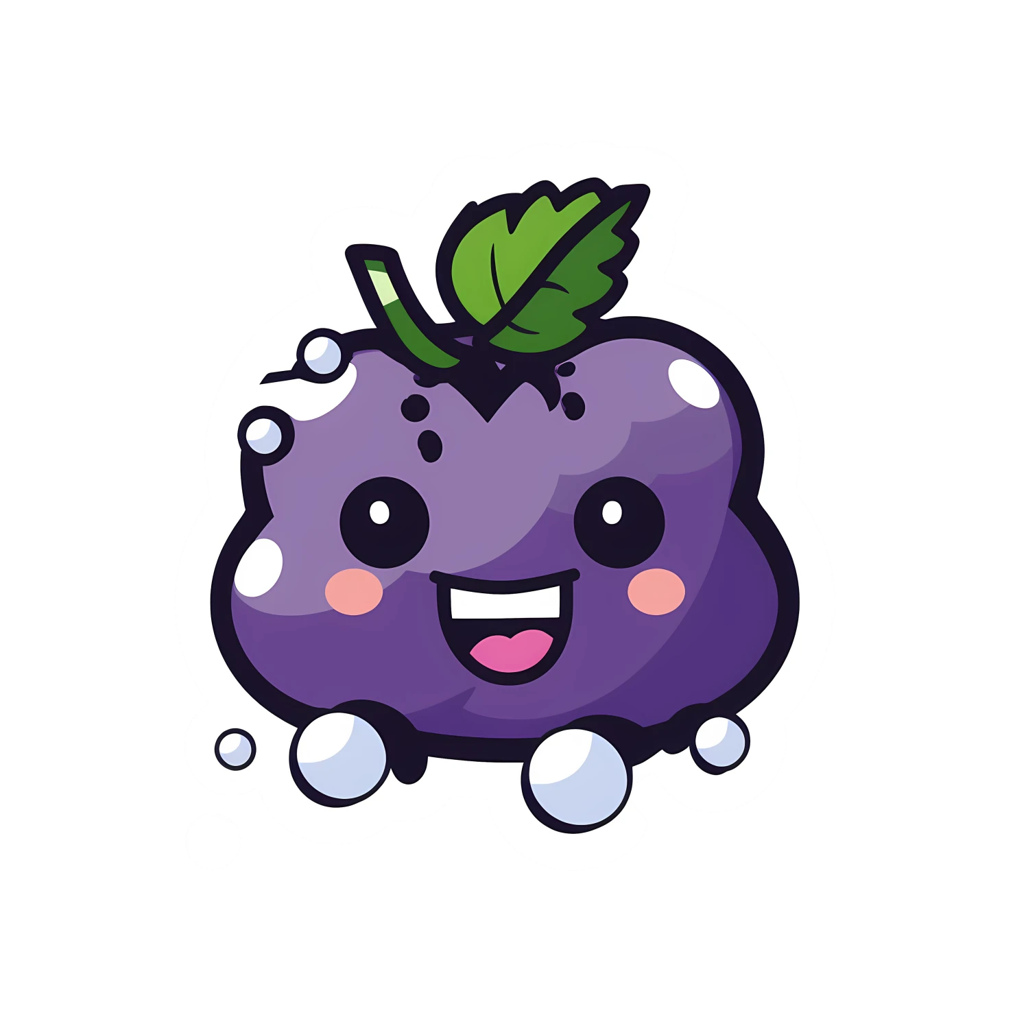 Kawaii grape sticker isolated on transparent background #27930