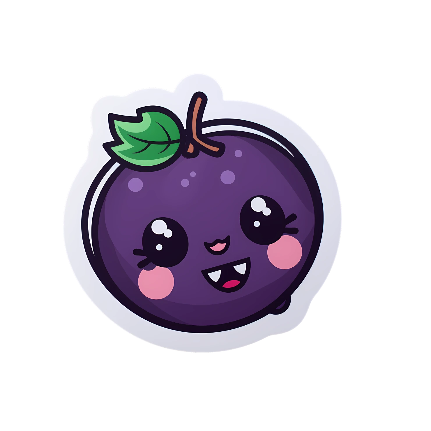 Kawaii grape sticker isolated on transparent background #27931