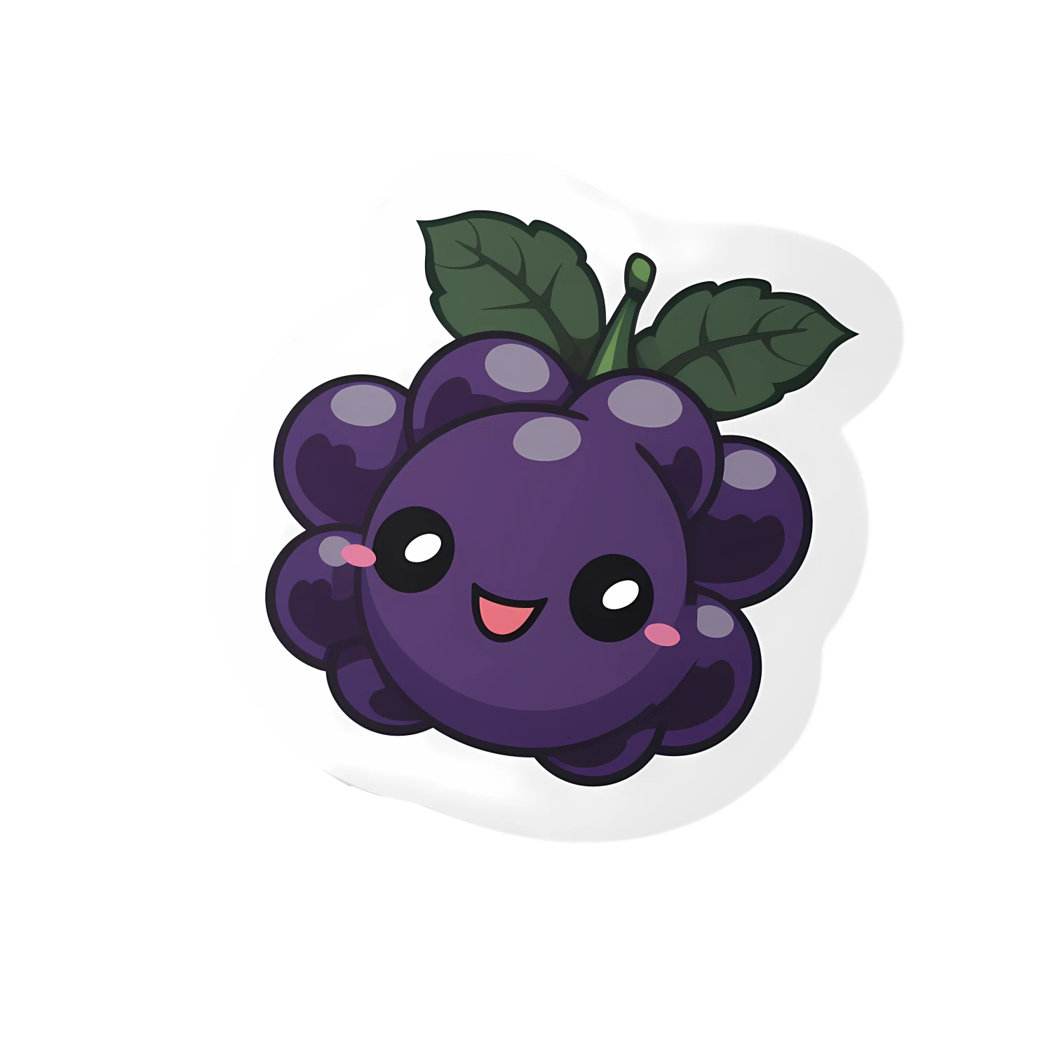 Kawaii grape sticker isolated on transparent background #27932