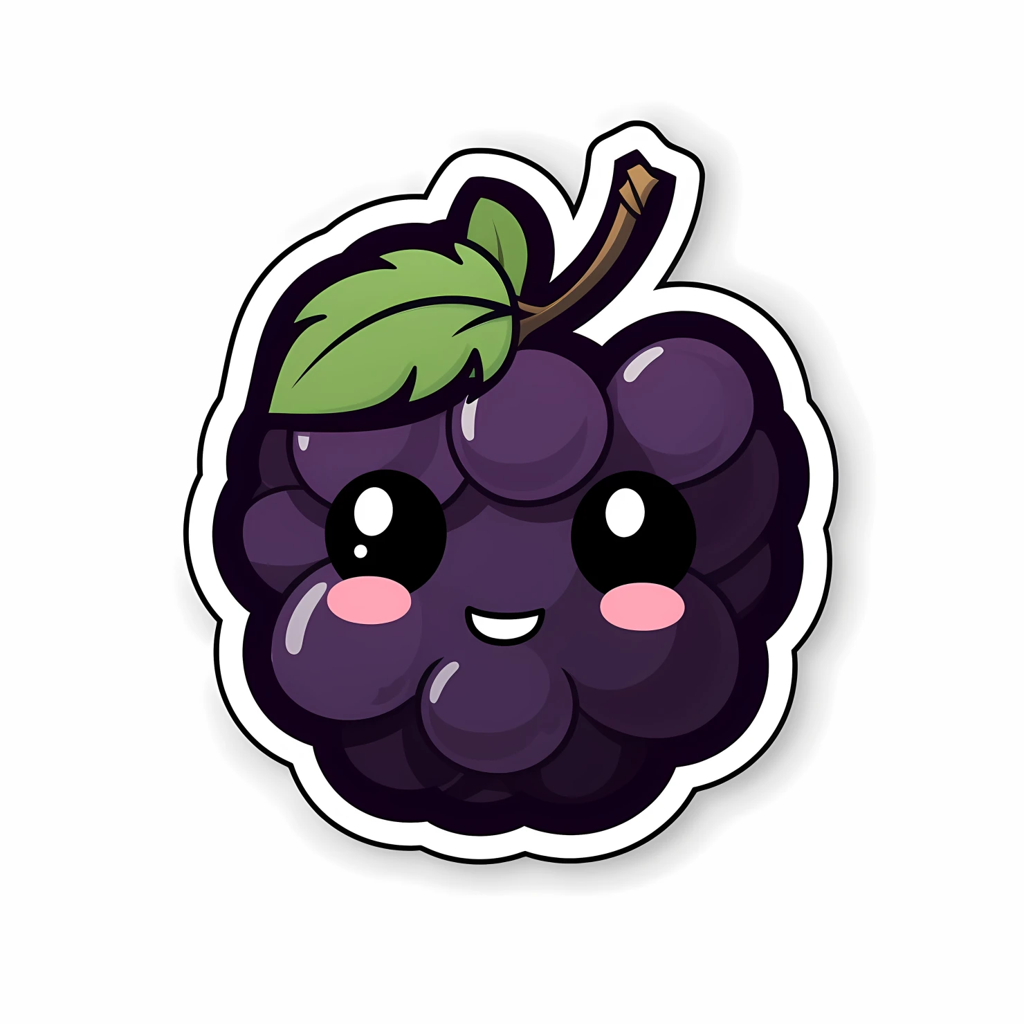 Kawaii grape sticker isolated on transparent background #27933