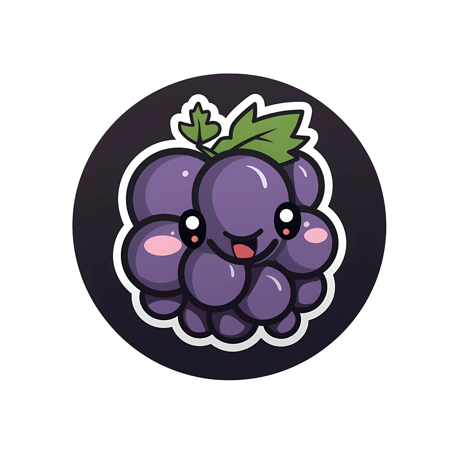 Kawaii grape sticker isolated on transparent background #27934