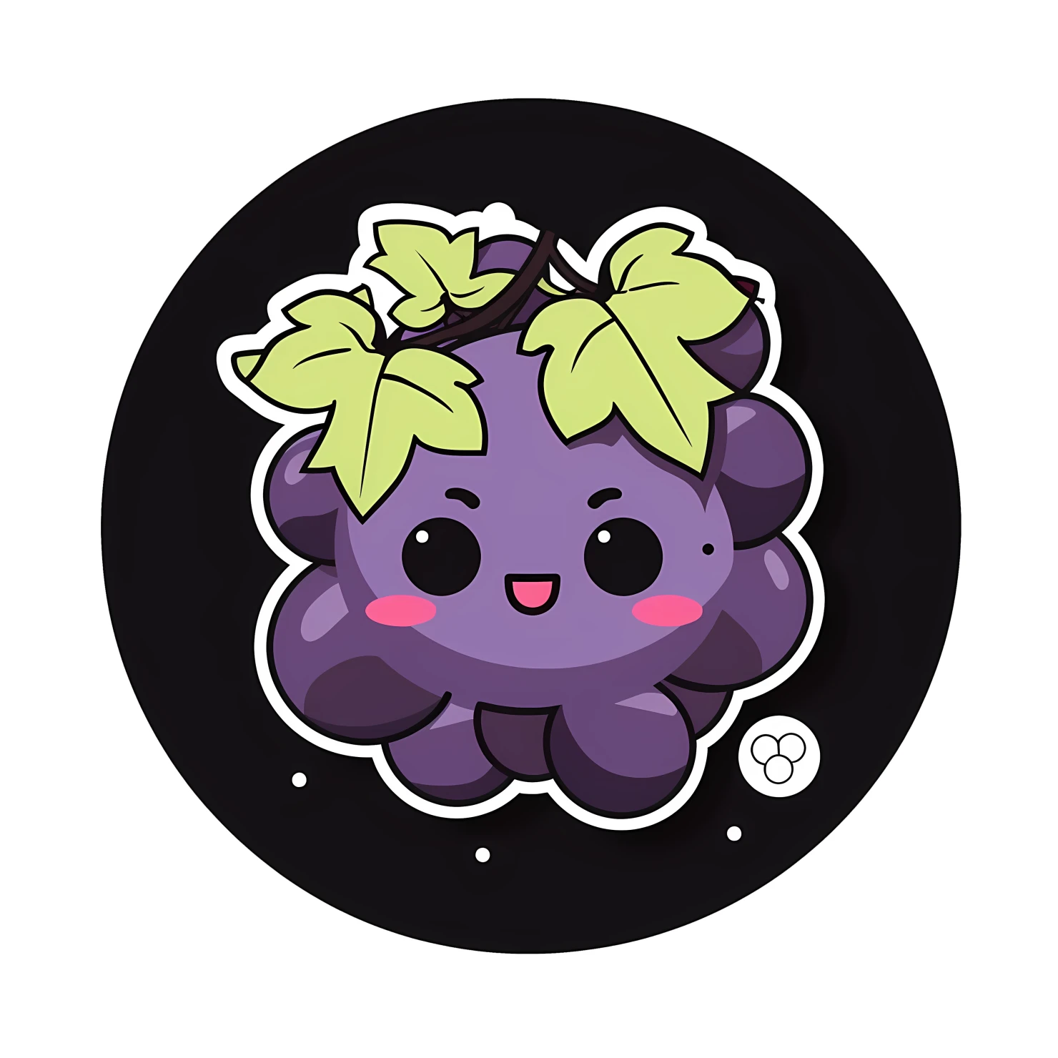 Kawaii grape sticker isolated on transparent background #27935