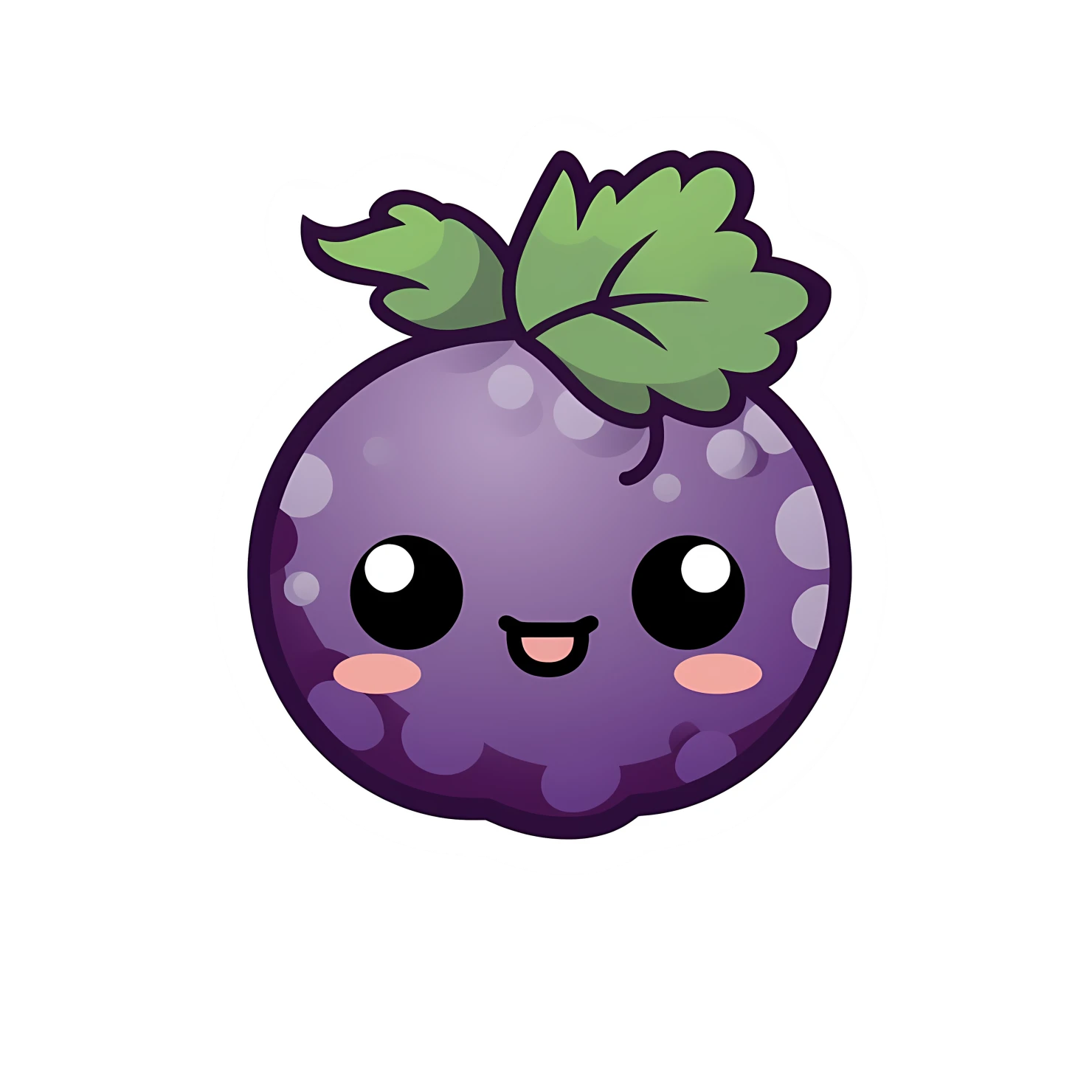 Kawaii grape sticker isolated on transparent background #27936