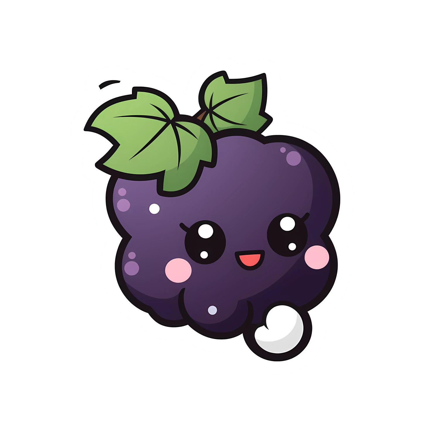 Kawaii grape sticker isolated on transparent background #27937