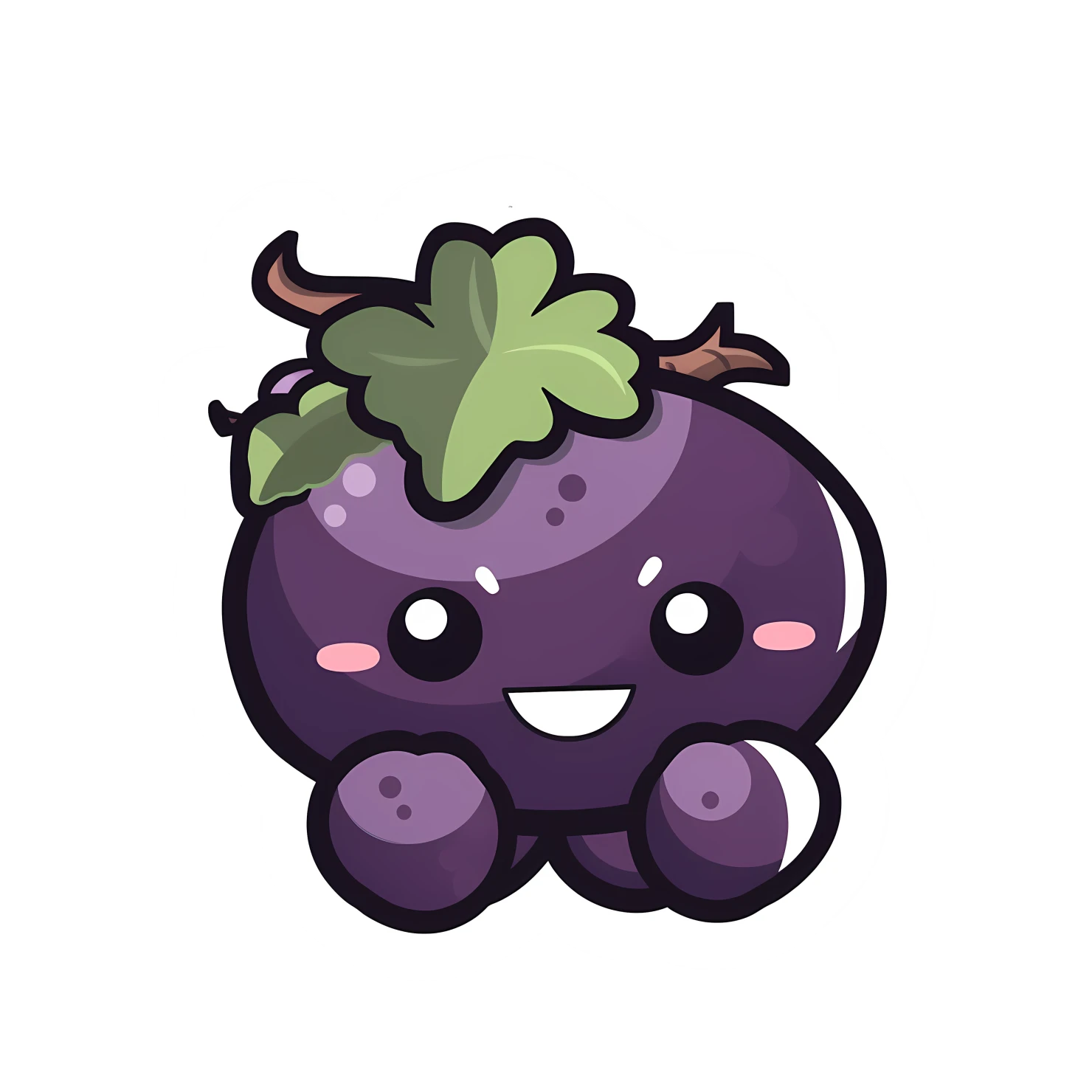 Kawaii grape sticker isolated on transparent background #27938