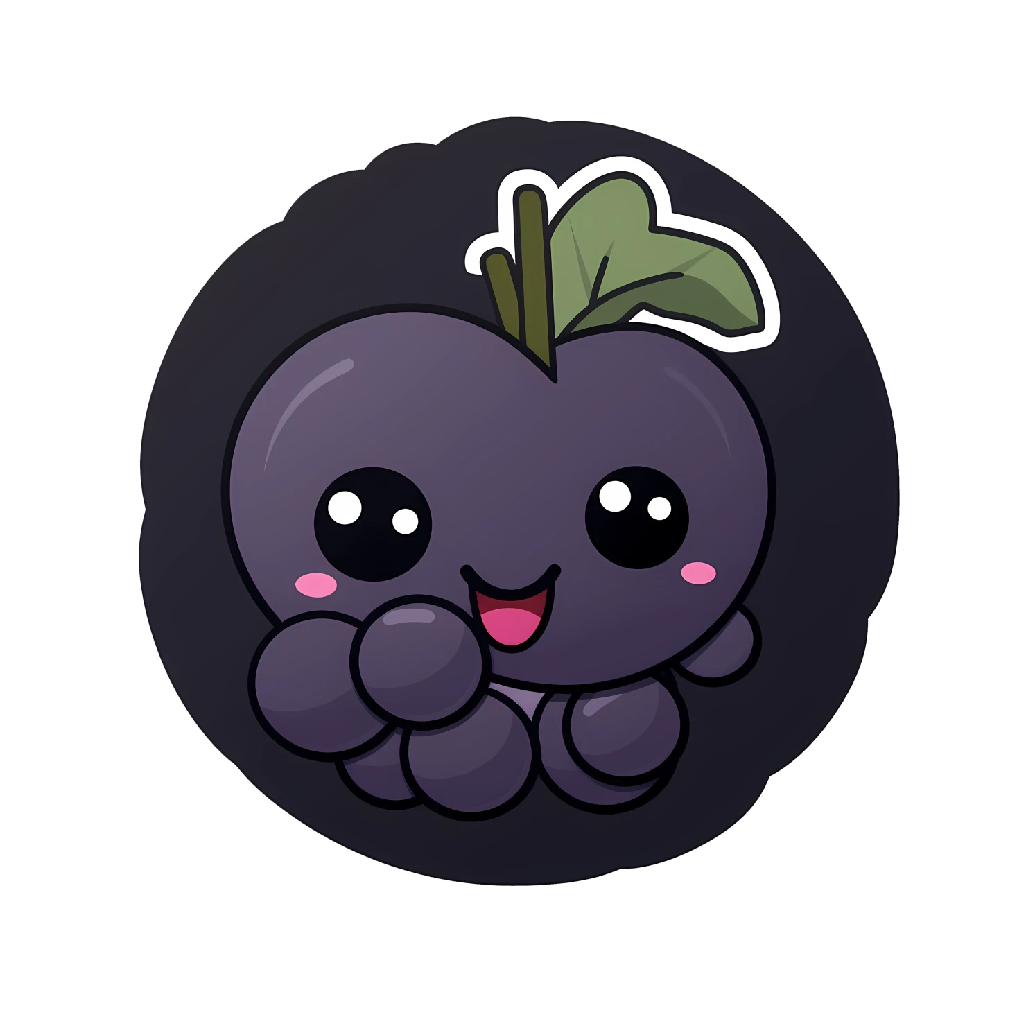 Kawaii grape sticker isolated on transparent background #27940