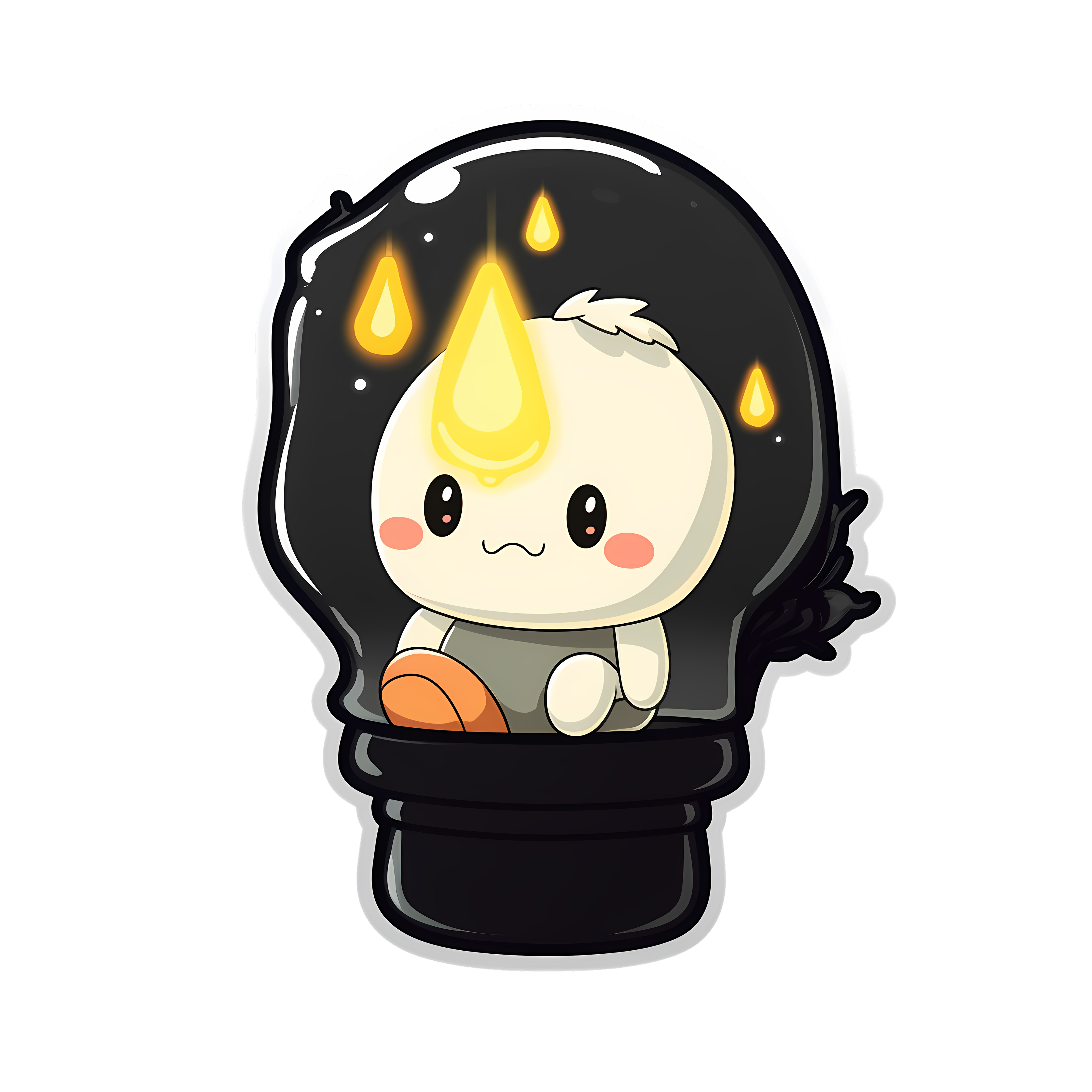 Kawaii lamp sticker isolated on transparent background #28220