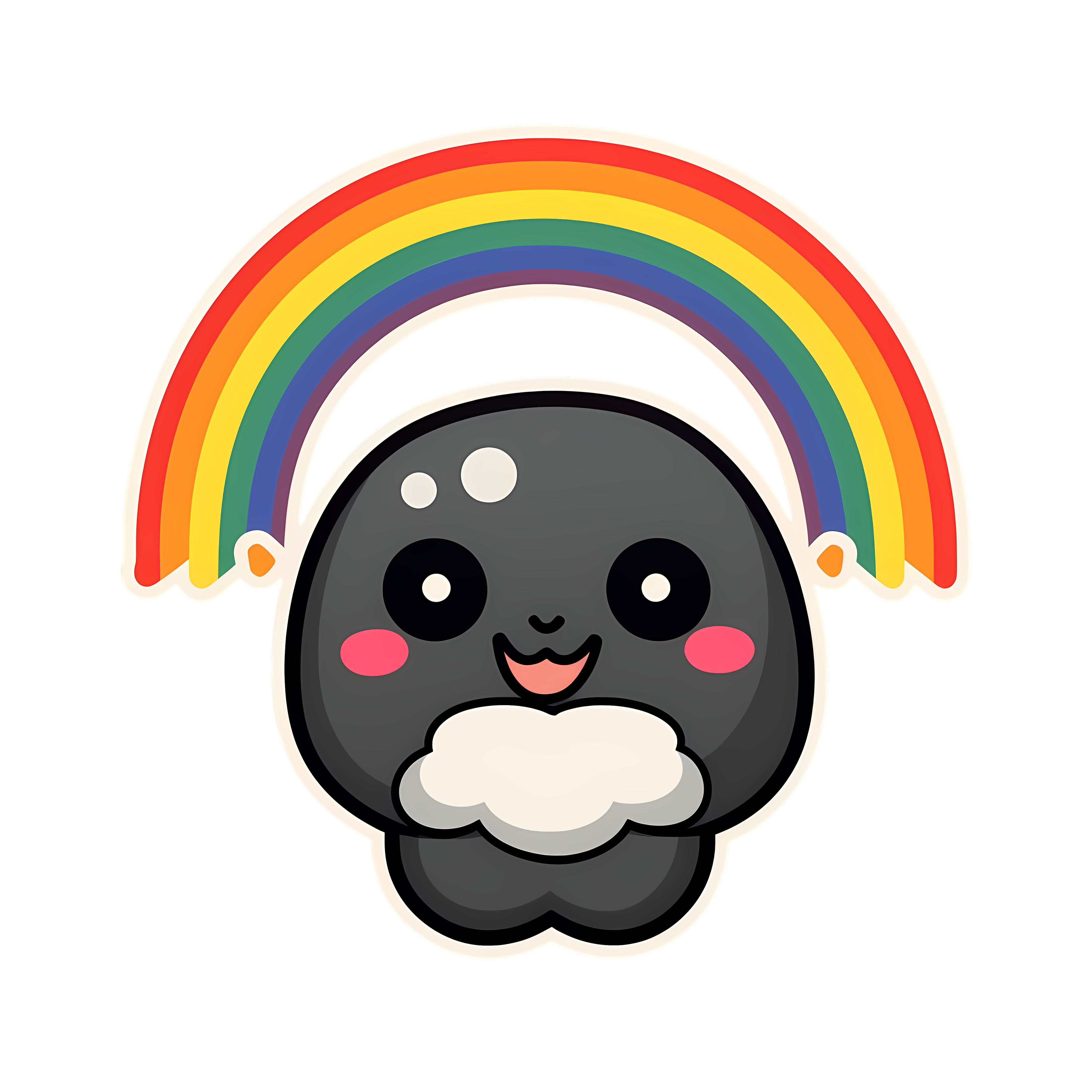 Kawaii rainbow with character sticker isolated on transparent background #28340