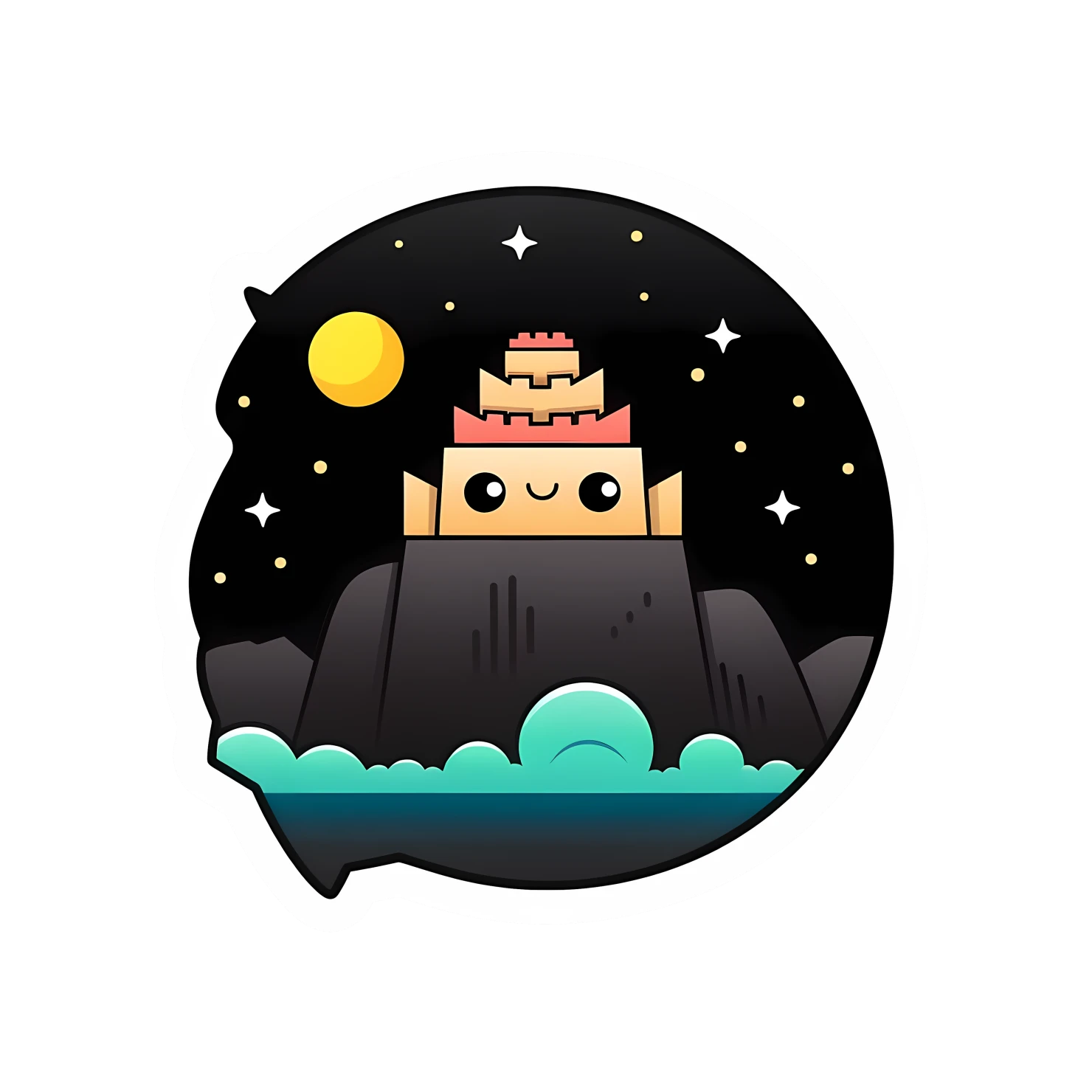 Kawaii great wall sticker isolated on transparent background #27941