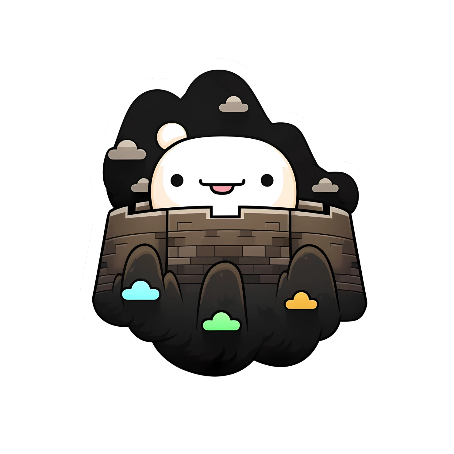 Kawaii great wall sticker isolated on transparent background #27945