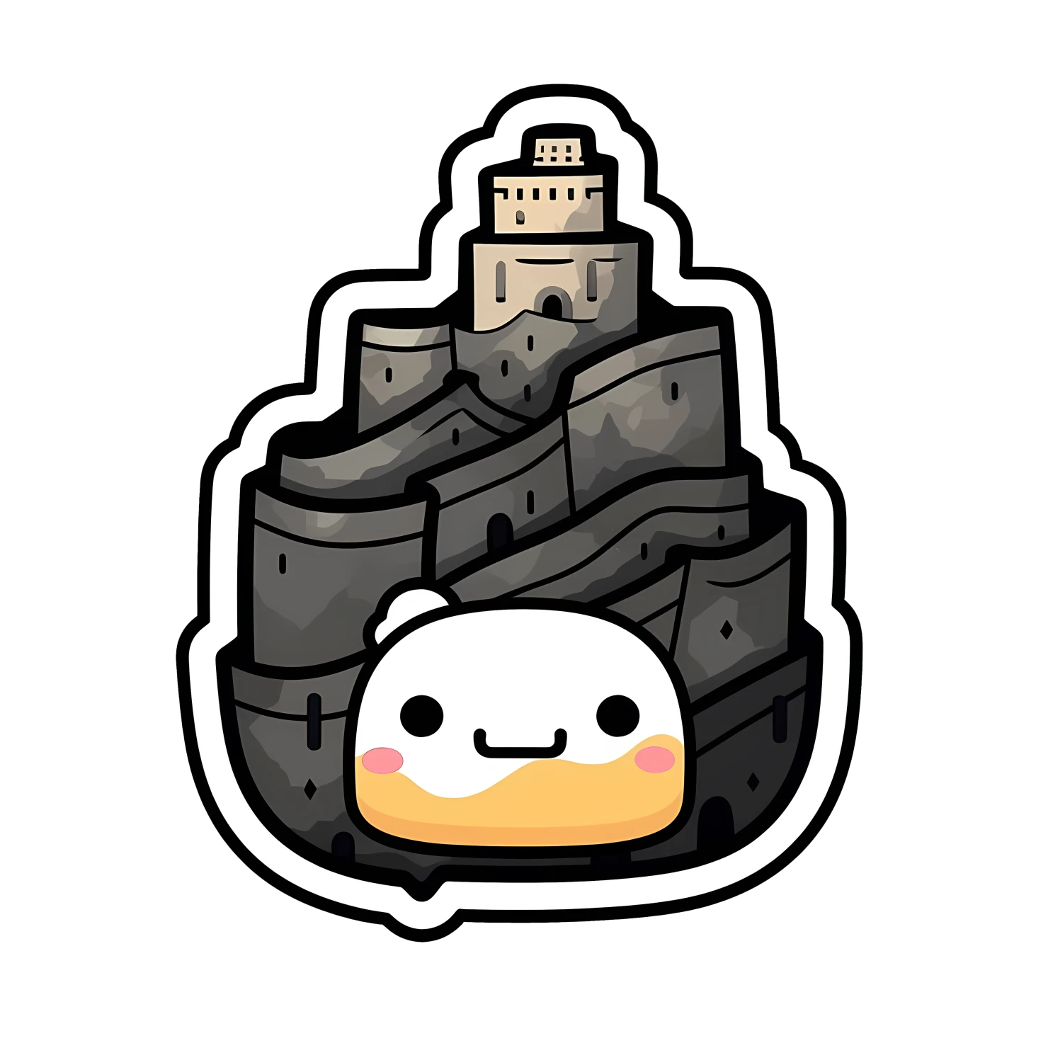 Kawaii great wall sticker isolated on transparent background #27947