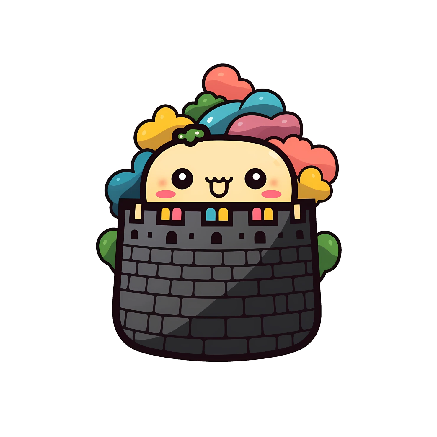 Kawaii great wall sticker isolated on transparent background #27948
