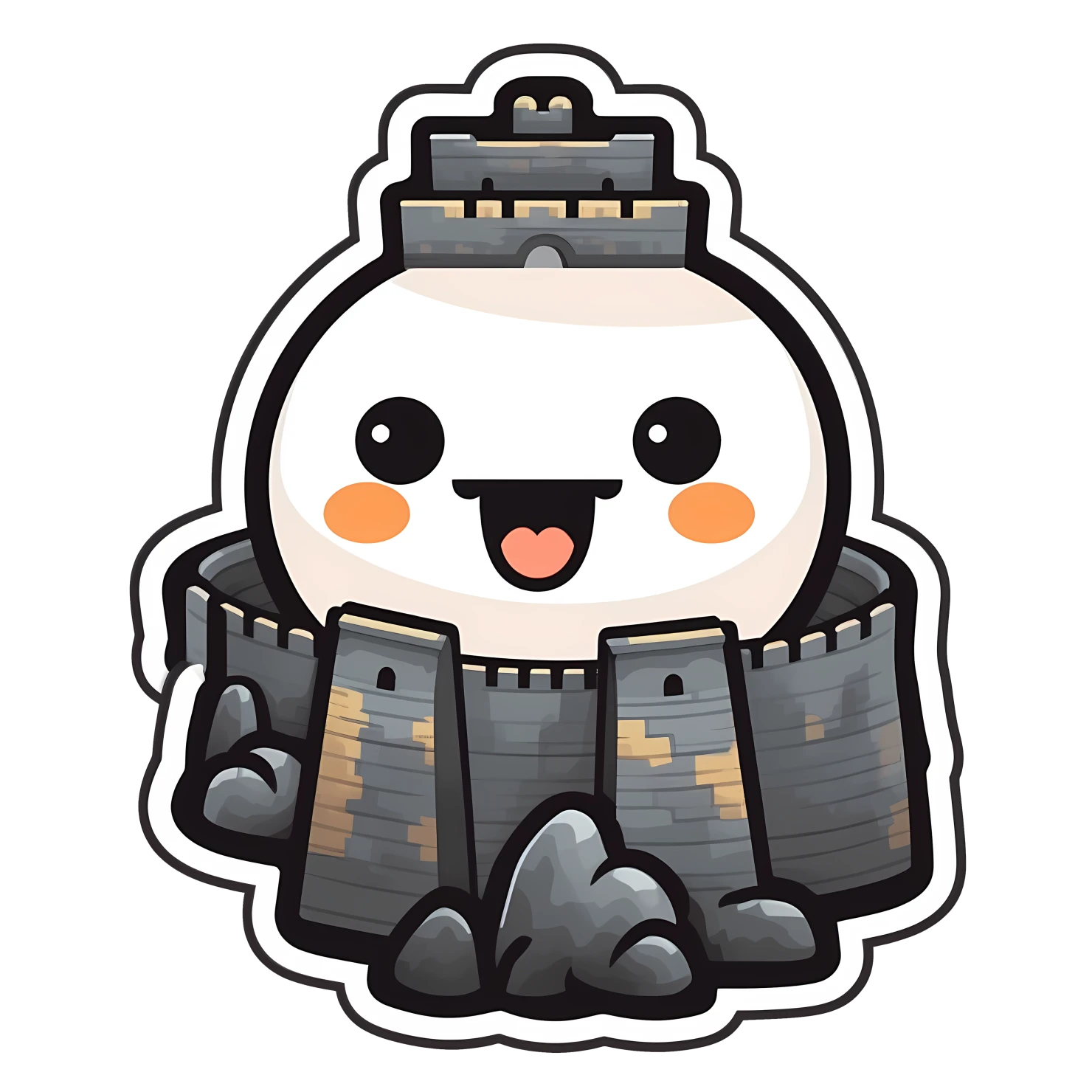Kawaii great wall sticker isolated on transparent background #27949