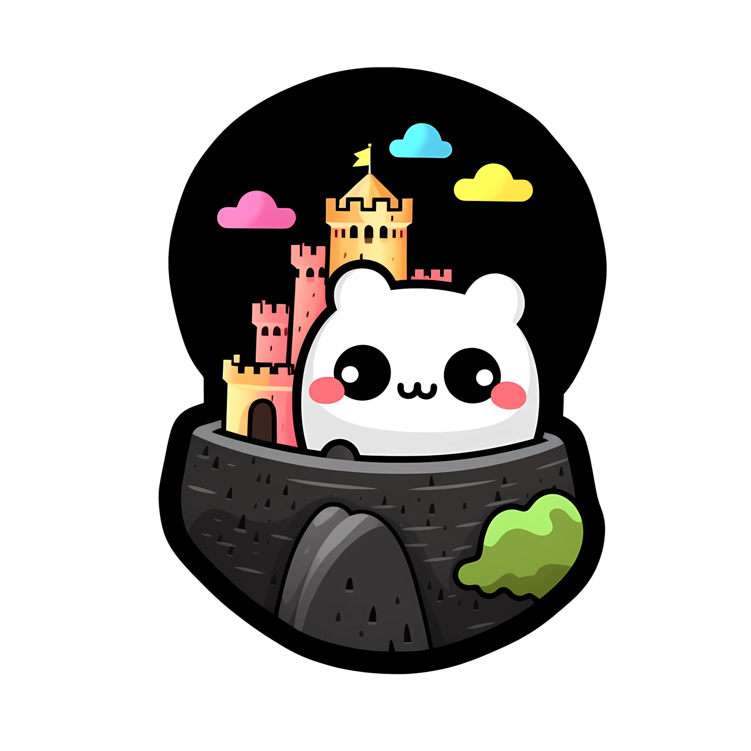 Kawaii great wall sticker isolated on transparent background #27952