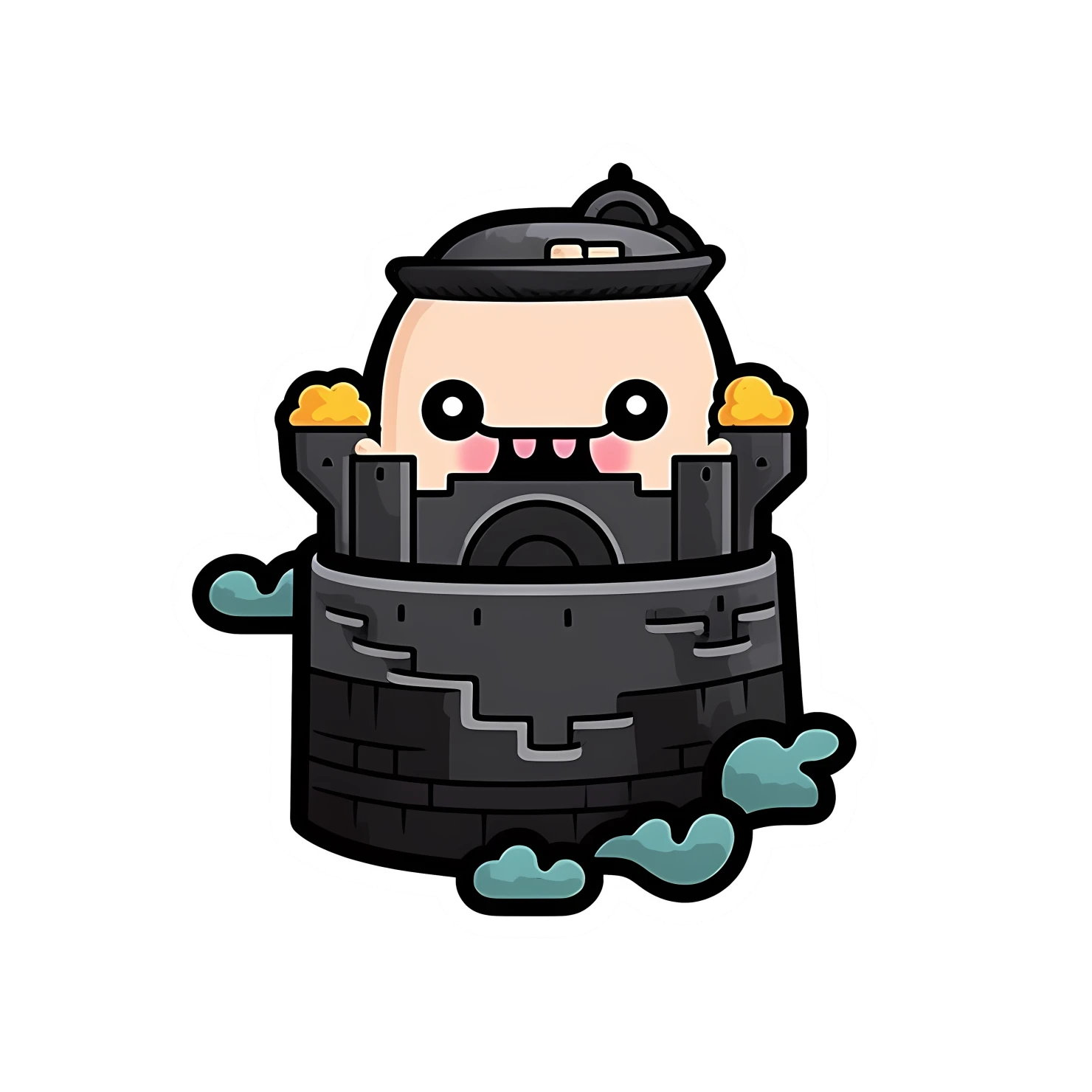 Kawaii great wall sticker isolated on transparent background #27958