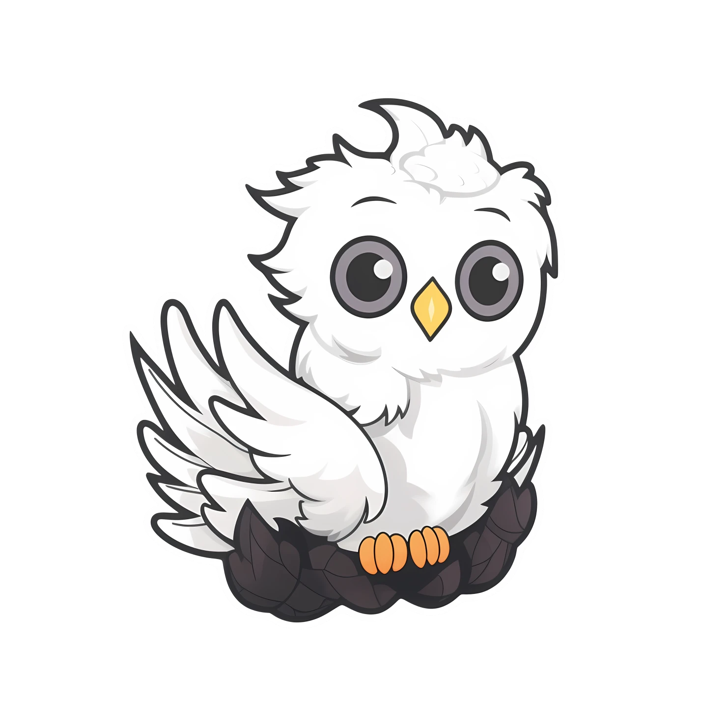 Kawaii griffin sticker isolated on transparent background #27960