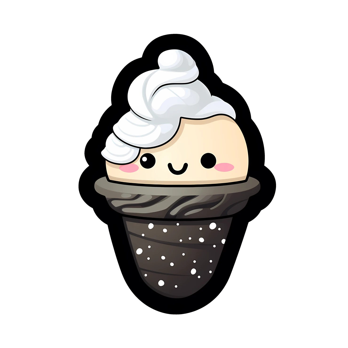 Kawaii ice cream sticker isolated on transparent background #27993