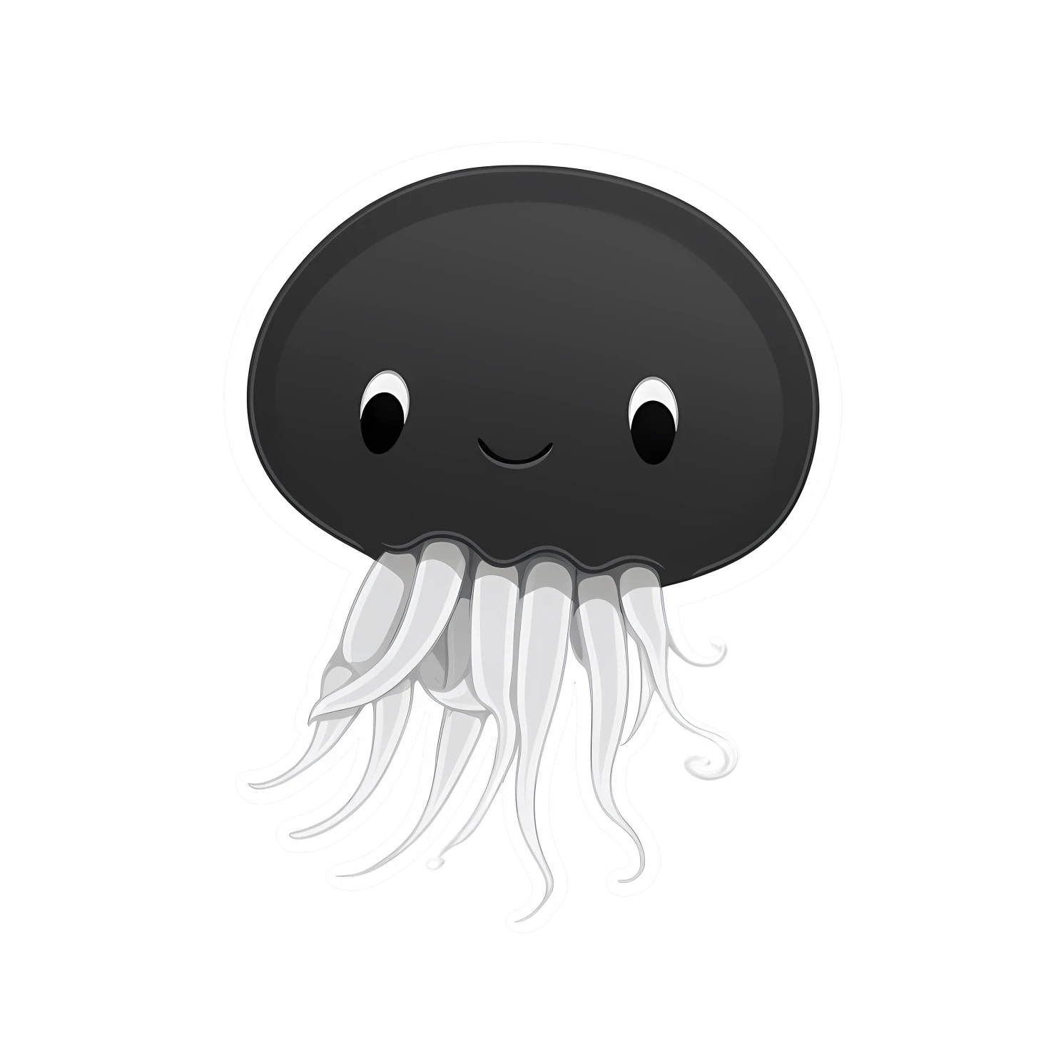 Kawaii jellyfish sticker isolated on transparent background #28004