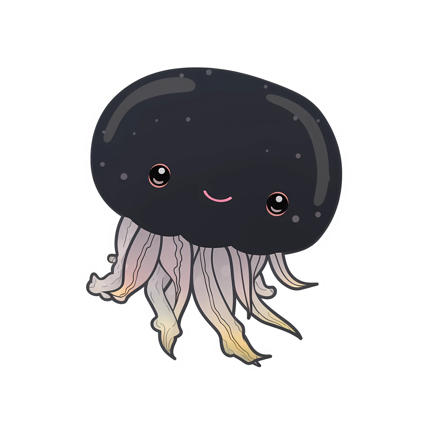 Kawaii jellyfish sticker isolated on transparent background #28005