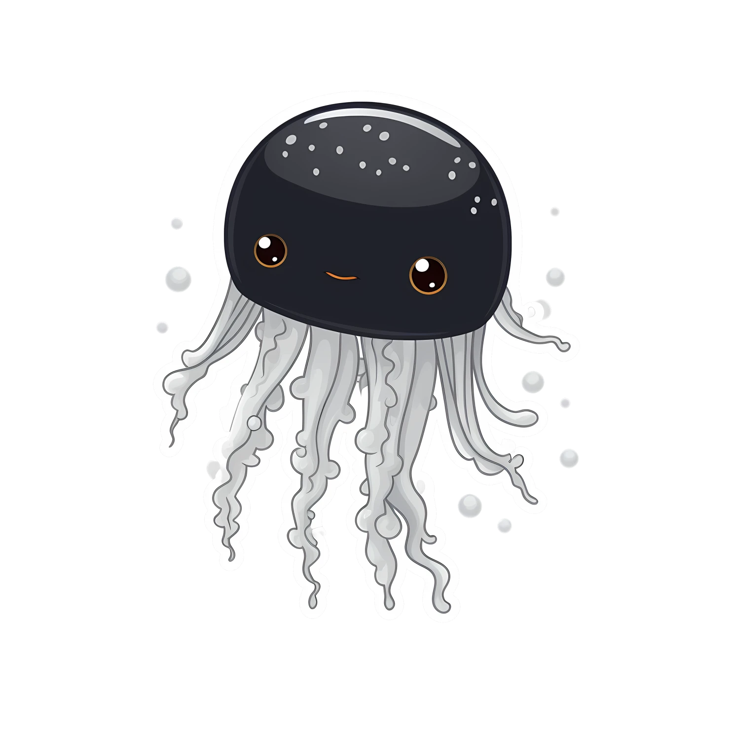 Kawaii jellyfish sticker isolated on transparent background #28008