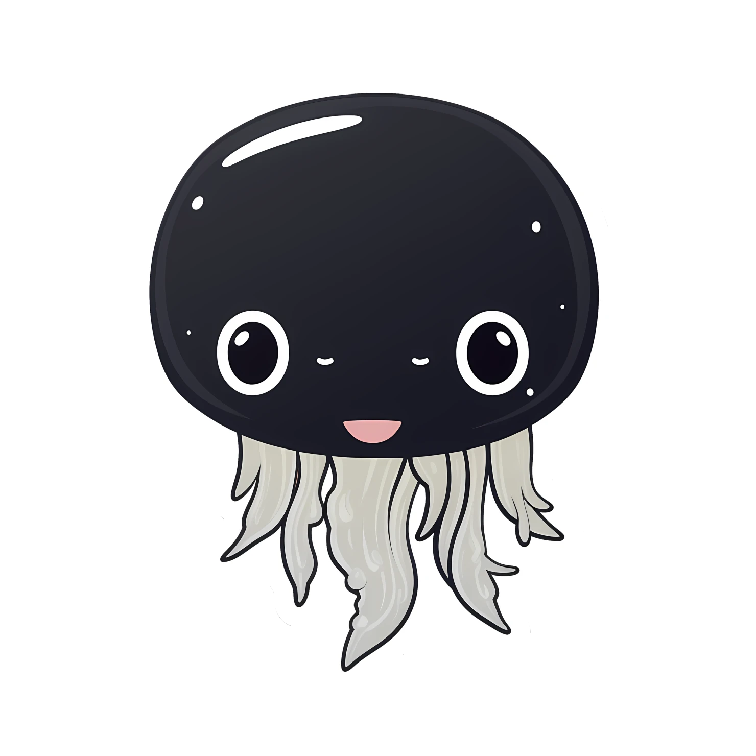 Kawaii jellyfish sticker isolated on transparent background #28014