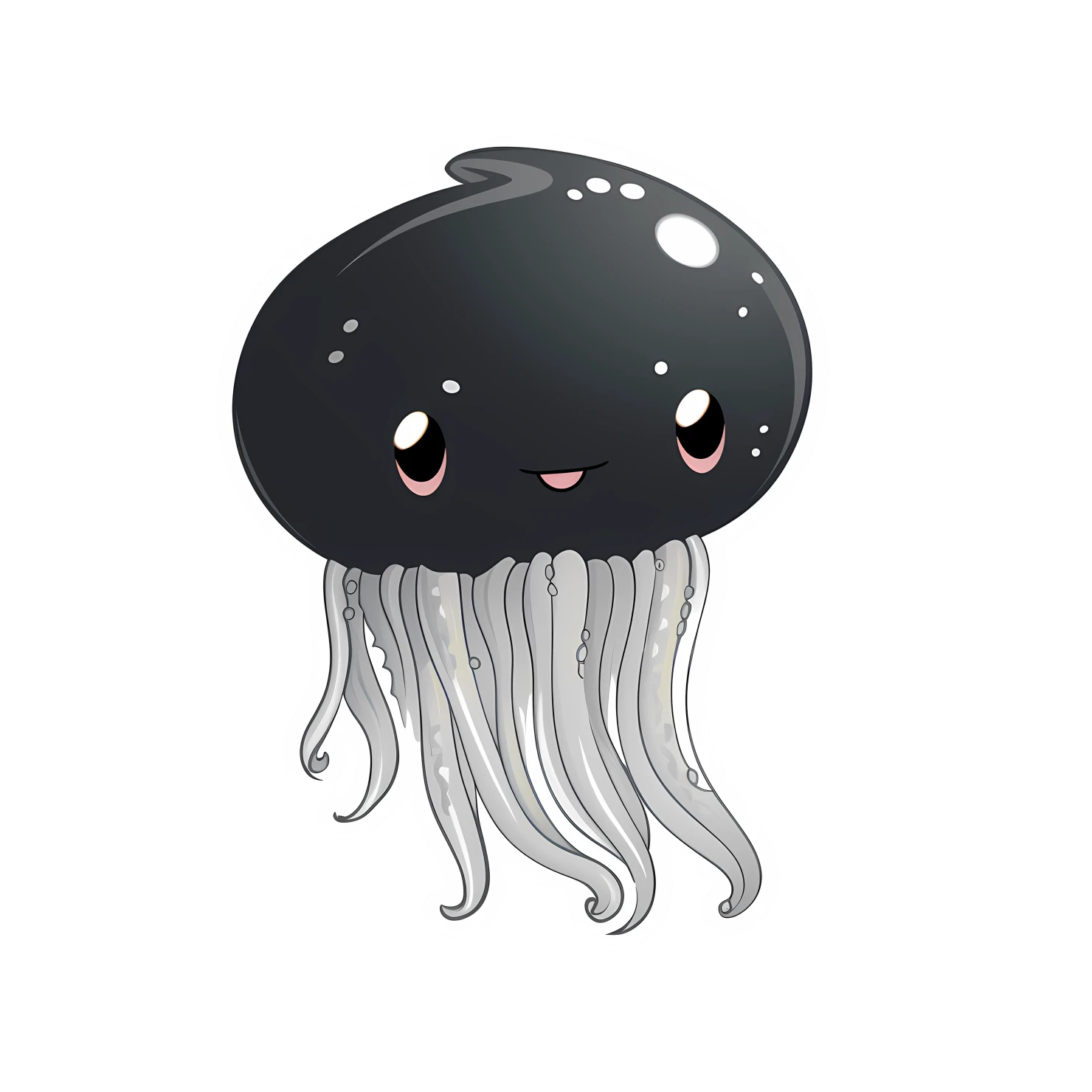 Kawaii jellyfish sticker isolated on transparent background #28016