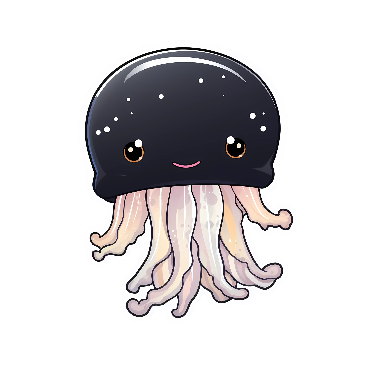 Kawaii jellyfish sticker isolated on transparent background #28017