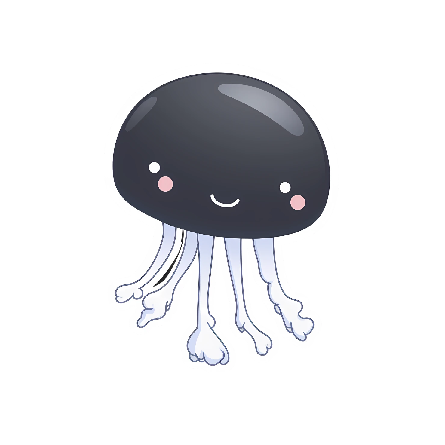 Kawaii jellyfish sticker isolated on transparent background #28018
