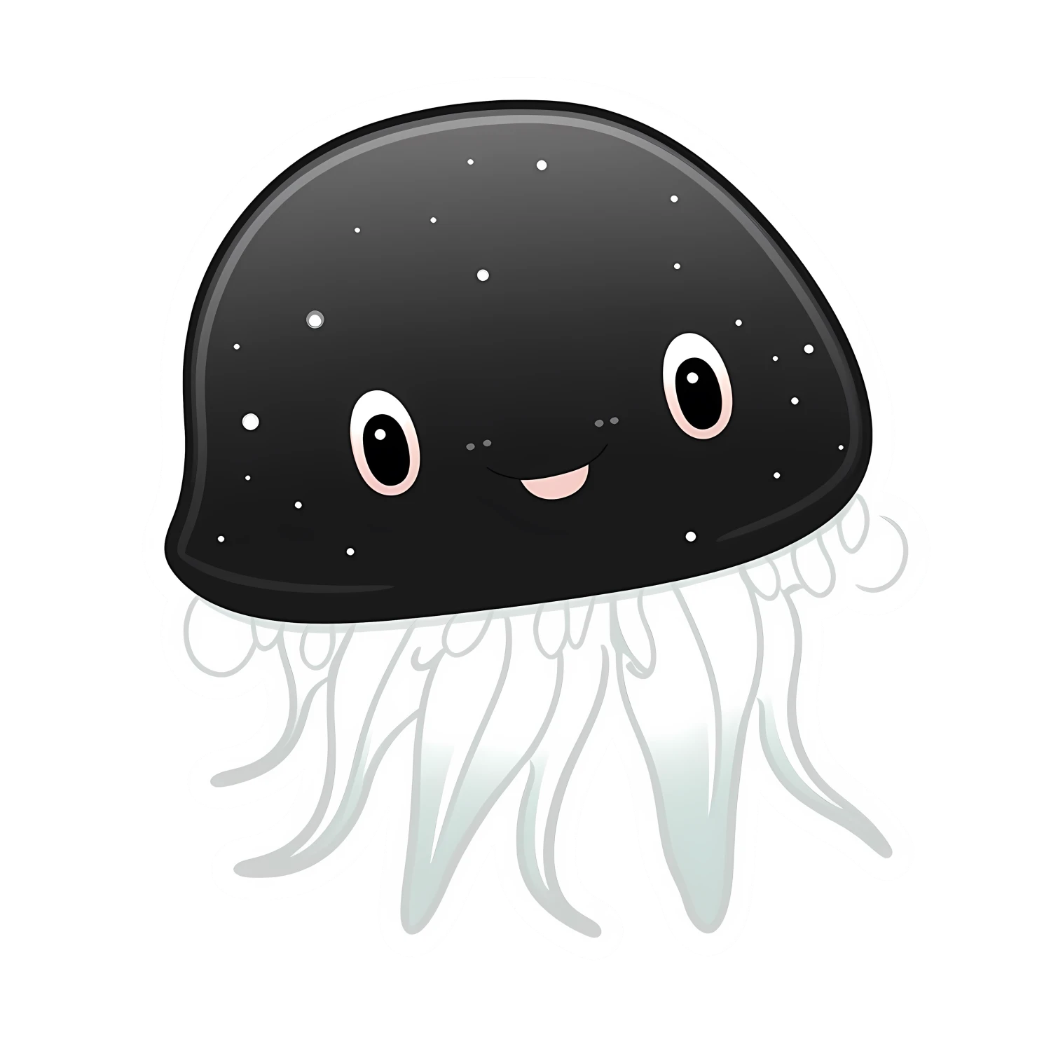 Kawaii jellyfish sticker isolated on transparent background #28019