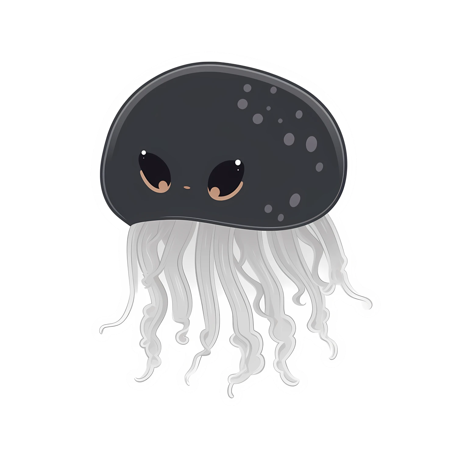 Kawaii jellyfish sticker isolated on transparent background #28021