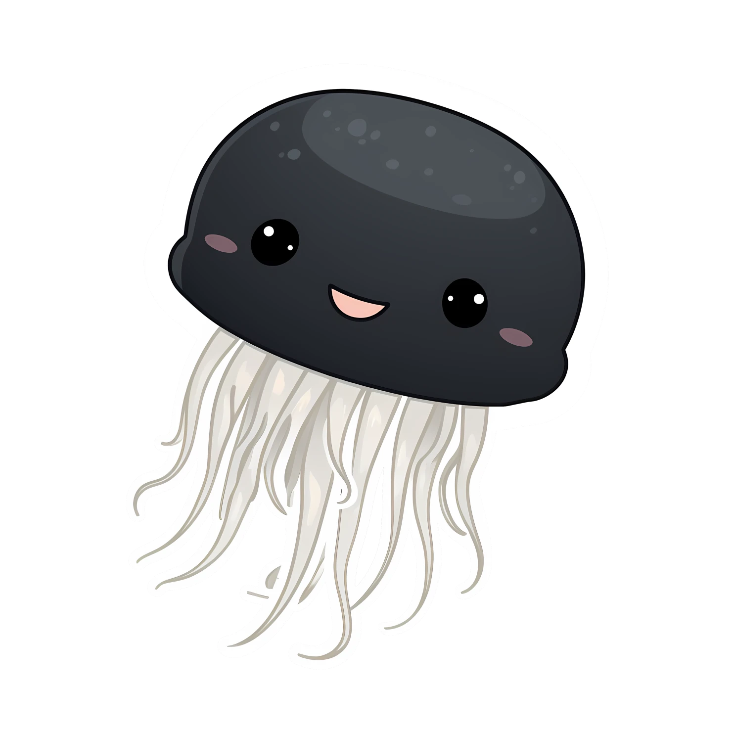 Kawaii jellyfish sticker isolated on transparent background #28022
