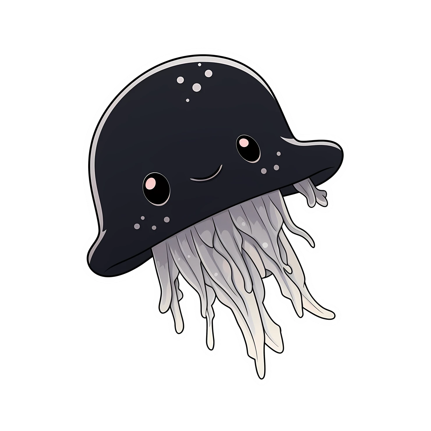 Kawaii jellyfish sticker isolated on transparent background #28025