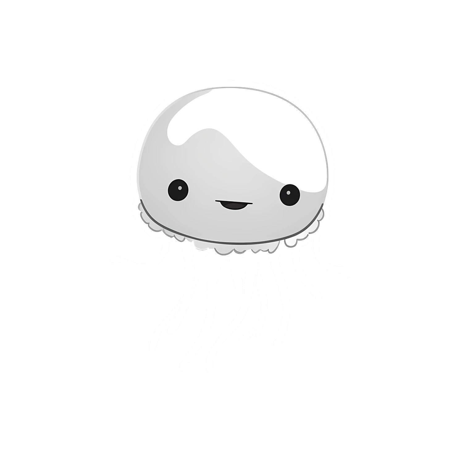 Kawaii jellyfish sticker isolated on transparent background #28026