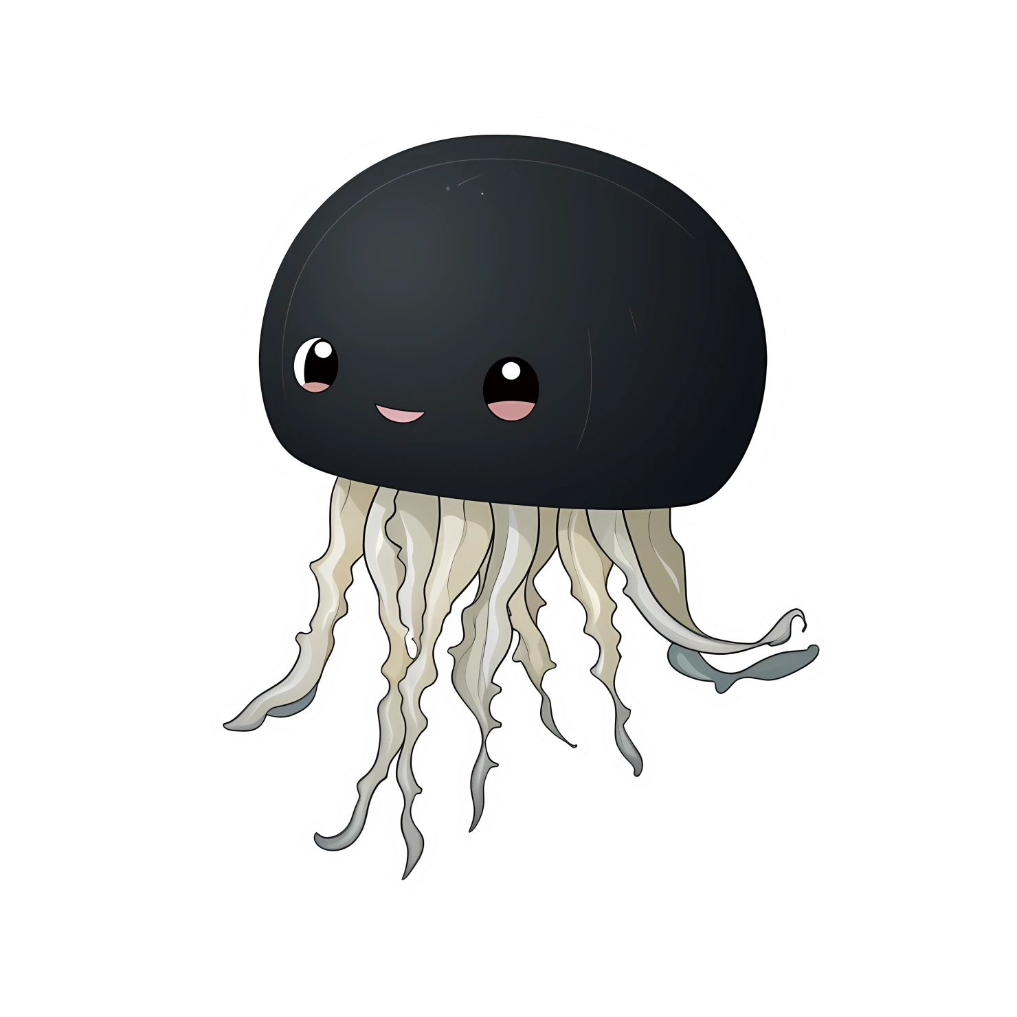 Kawaii jellyfish sticker isolated on transparent background #28029