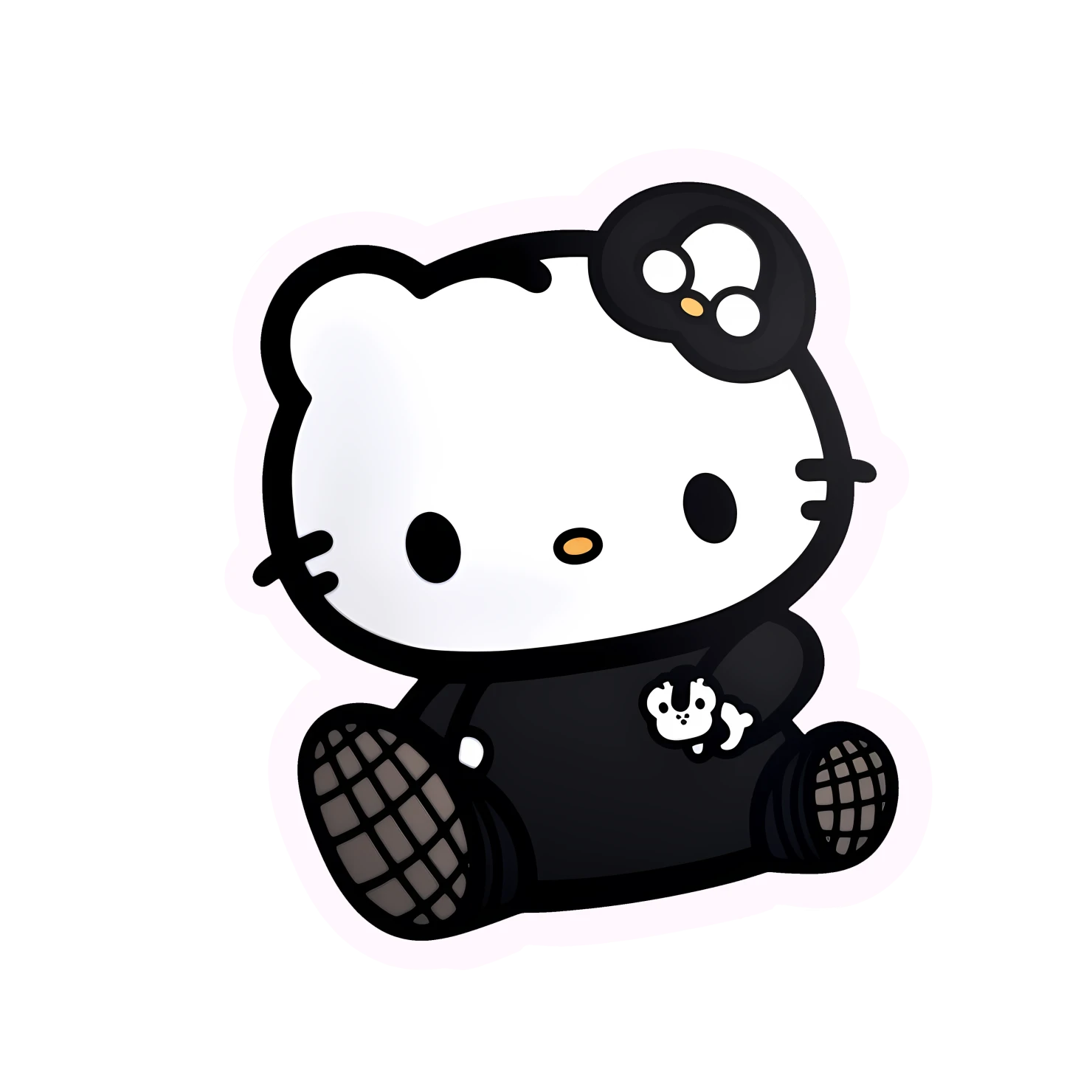 Kawaii kitty sticker isolated on transparent background #28031
