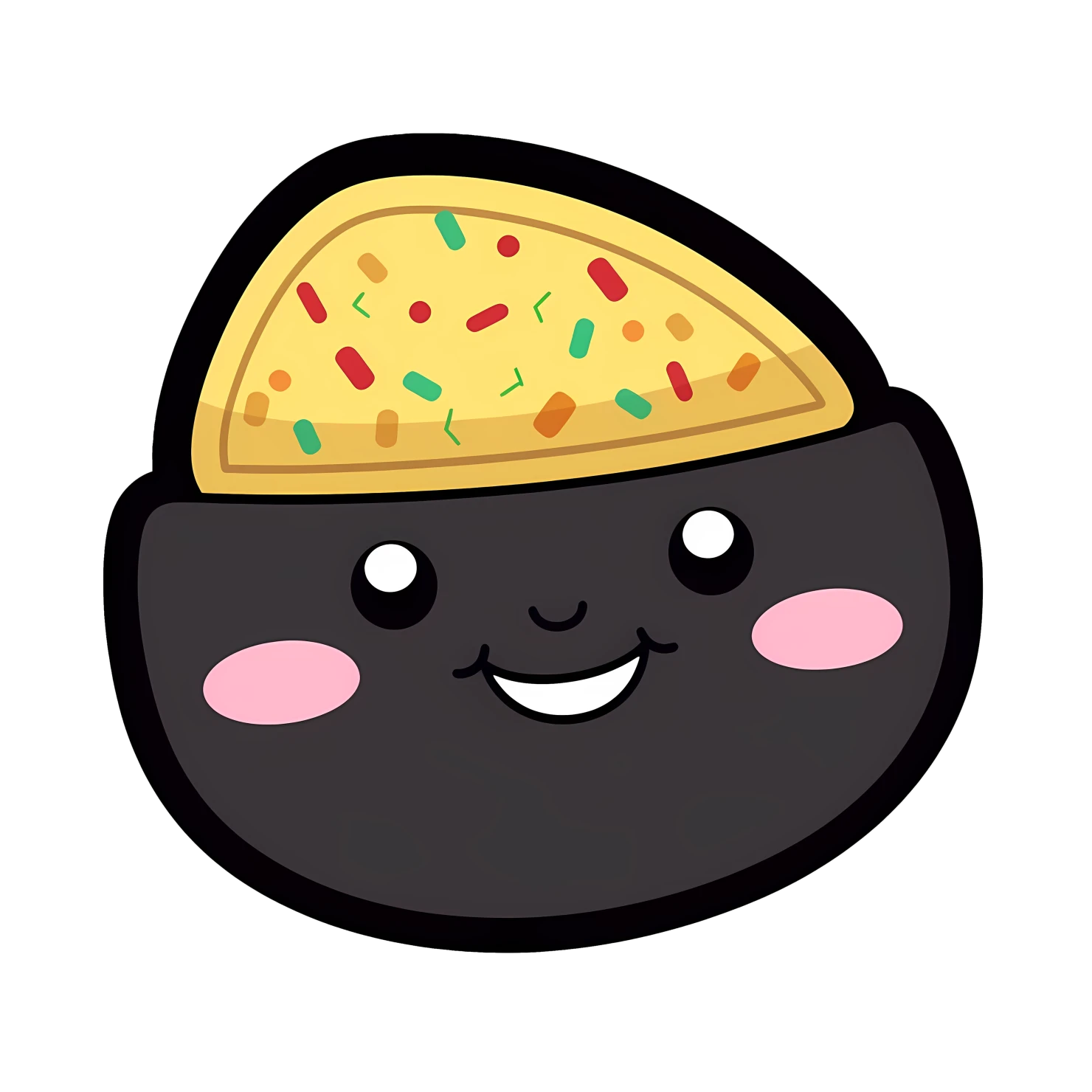 Kawaii laughing taco sticker isolated on transparent background #28034