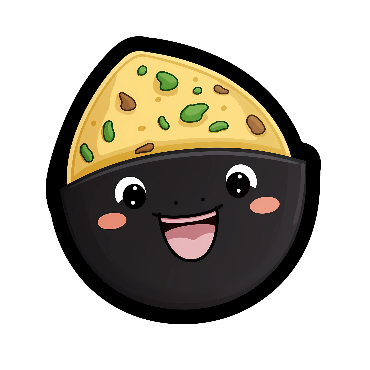 Kawaii laughing taco sticker isolated on transparent background #28036