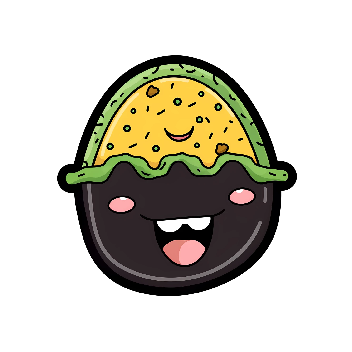 Kawaii laughing taco sticker isolated on transparent background #28041