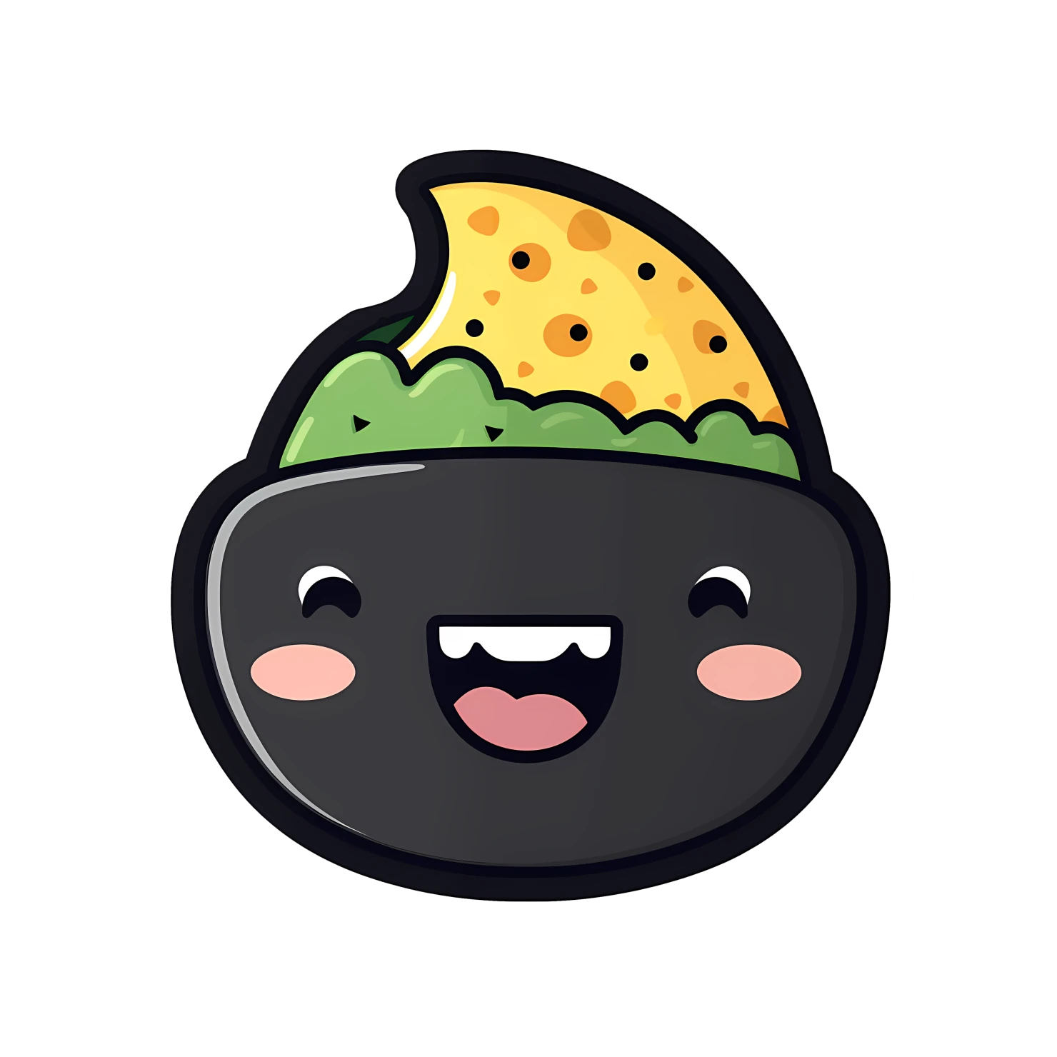 Kawaii laughing taco sticker isolated on transparent background #28042